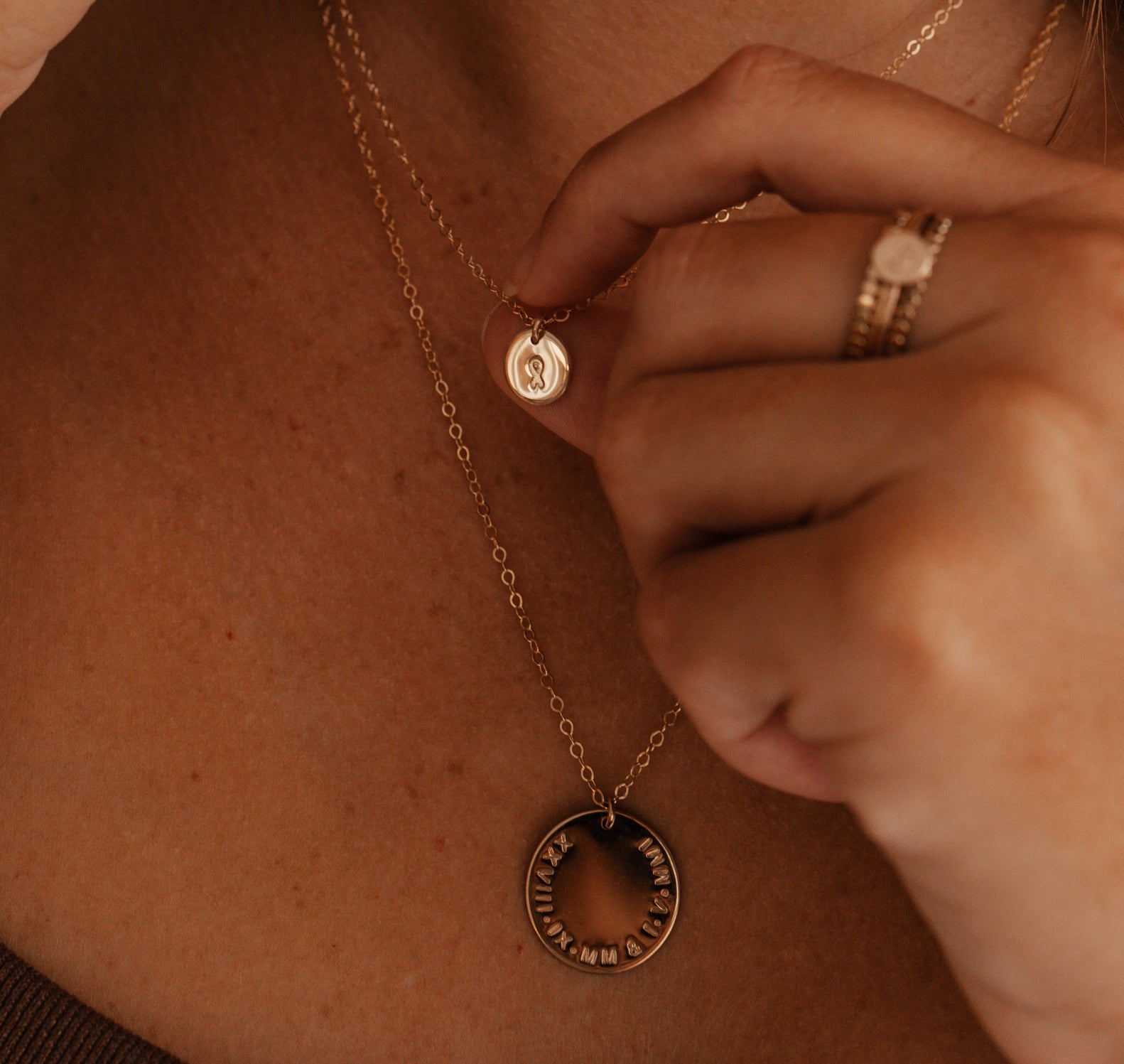 Sofia Necklace - Personalised jewellery - KBN Jewellery - handmade jewellery – small pendant necklace – initial necklace – symbol necklace – family initial necklace – children’s initial necklaces – birth flower initial necklace - layering necklaces