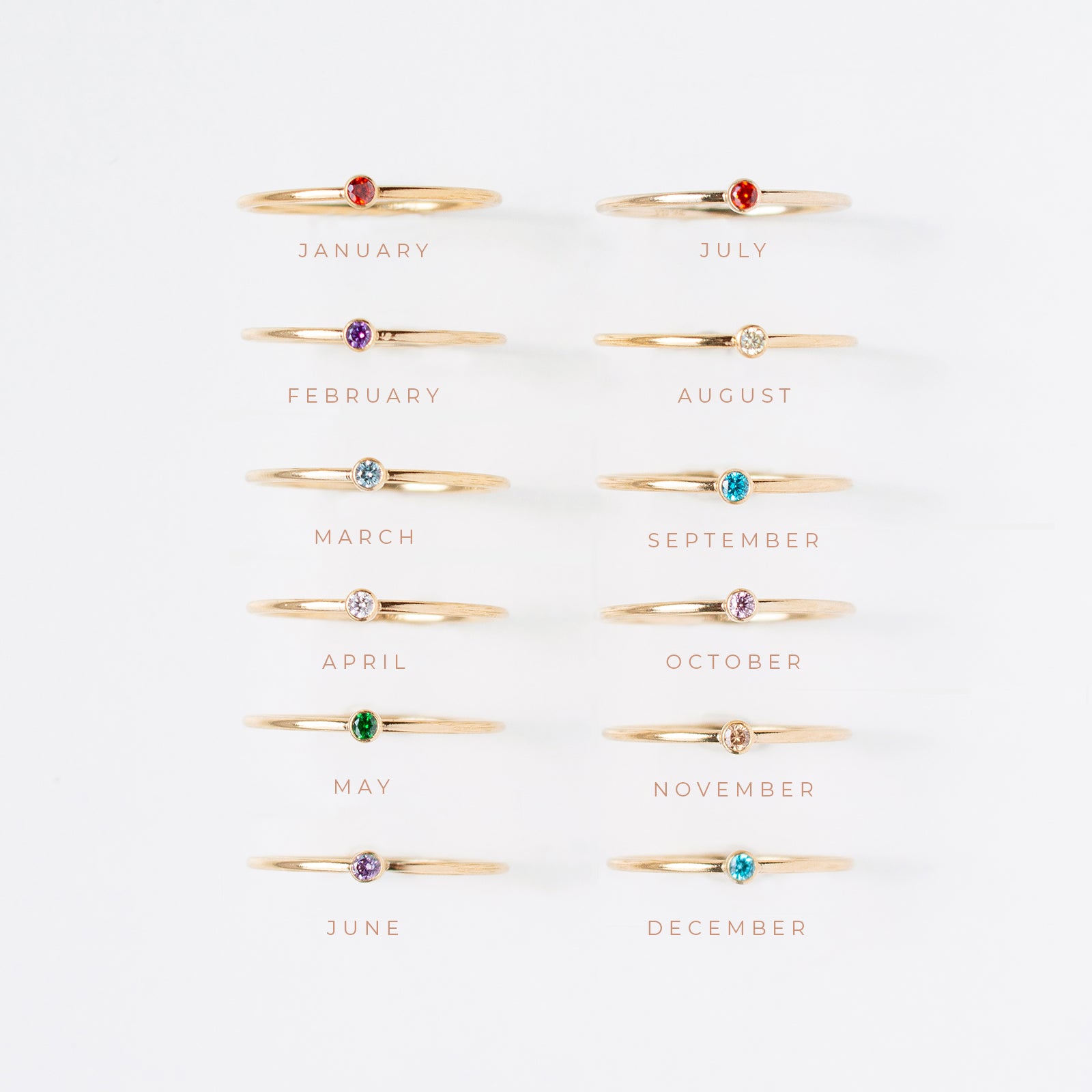Personalised jewellery – handmade jewellery – KBN jewellery – dainty ring – birth month ring – birthstone ring – affordable ring – trust  ring – January  stone rings – birthstone ring – stacking ring – red stone ring