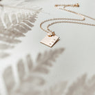 Personalised jewellery - KBN Jewellery - handmade jewellery – Personalised Jewellery gifts – Australian Made – rectangle pendant necklace – initial rectangle necklace – date necklace – rectangle and tiny pendant necklace