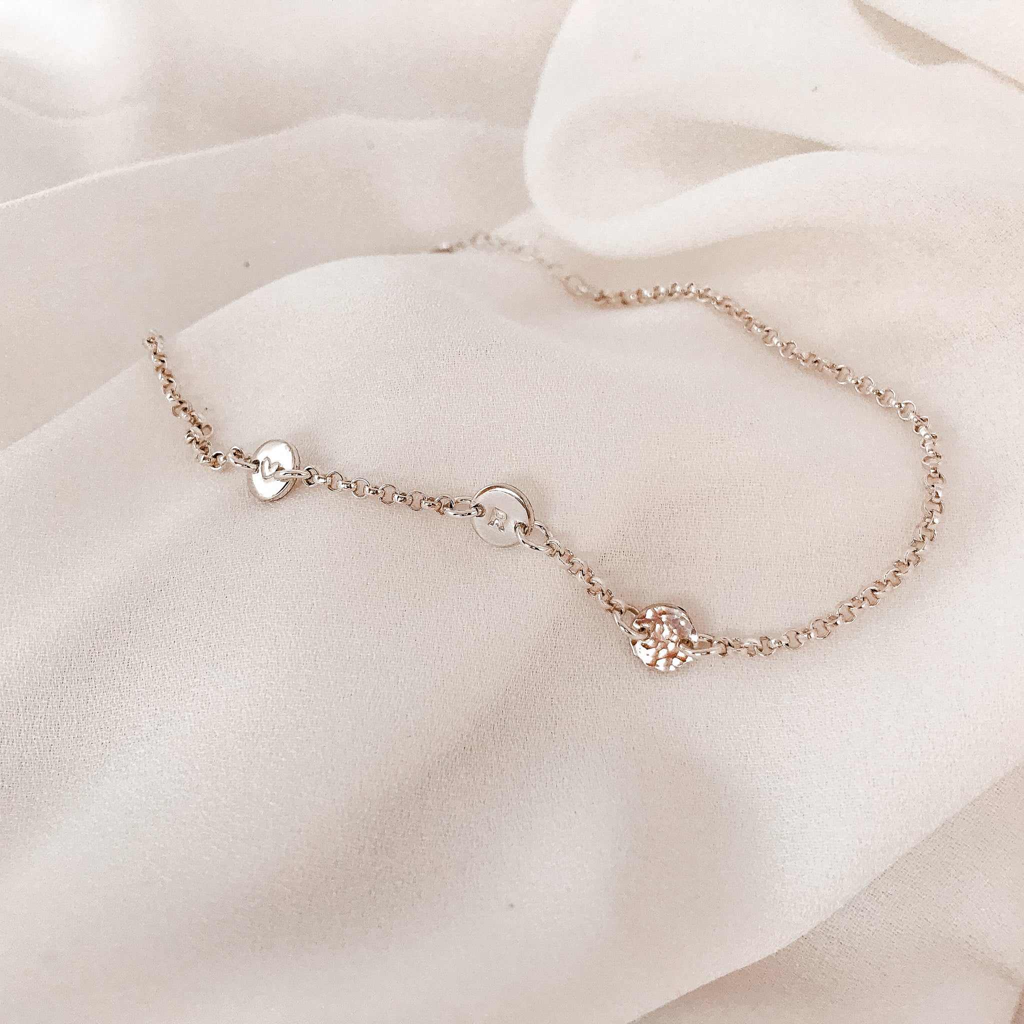 Personalised jewellery - KBN Jewellery - handmade jewellery – Personalised Jewellery gifts – Dainty jewellery – heart ring – stacking ring – small heart ring – moon symbol anklet – lighting bolt anklet – cross symbol anklet