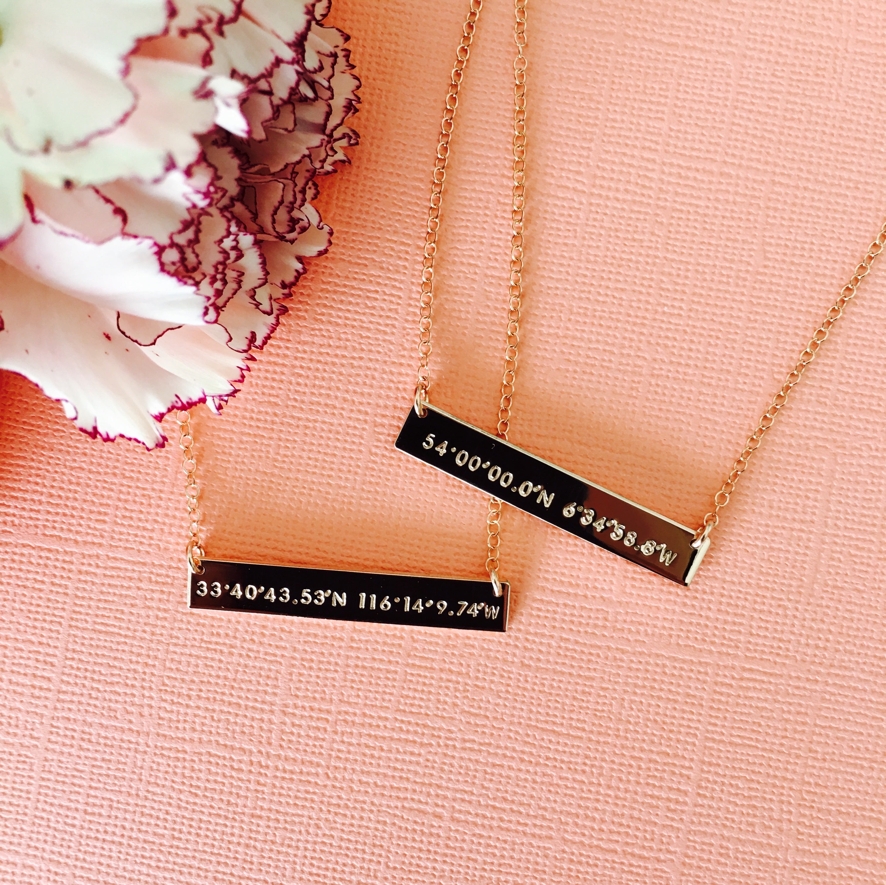 Personalised jewellery - KBN Jewellery - handmade jewellery – Personalised Jewellery gifts – Dainty jewellery- bar necklace – dainty bar necklace – personalised date necklace – roman numerals necklace – name bar necklace – words of affirmation necklace – long bar necklace – layering necklace – layering necklace inspiration – wedding gift idea – wedding gift idea for bride