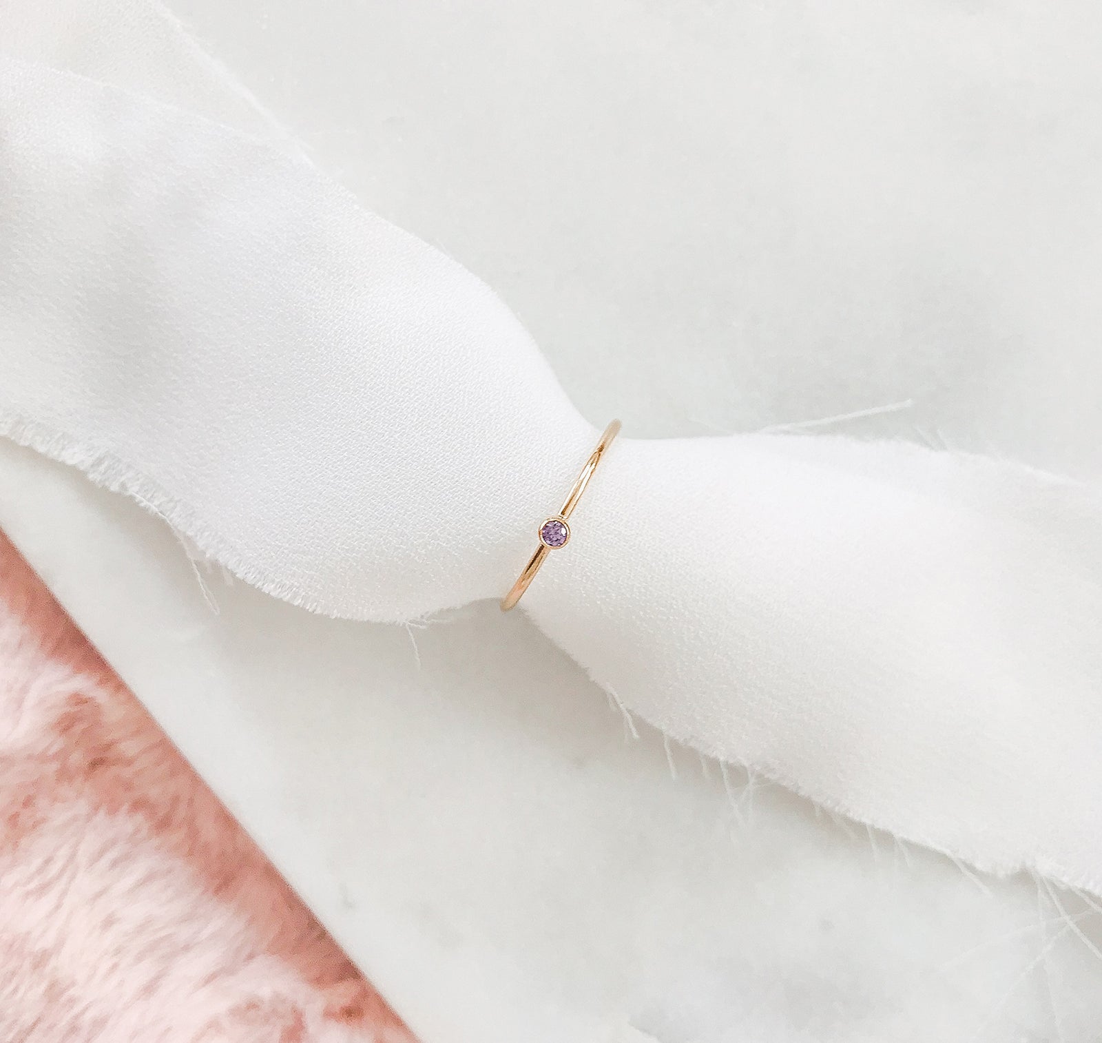 Personalised jewellery – handmade jewellery – KBN jewellery – dainty ring – birth month ring – birthstone ring – affordable ring – hope and happiness ring – June stone rings – birthstone ring – stacking ring – purple stone ring