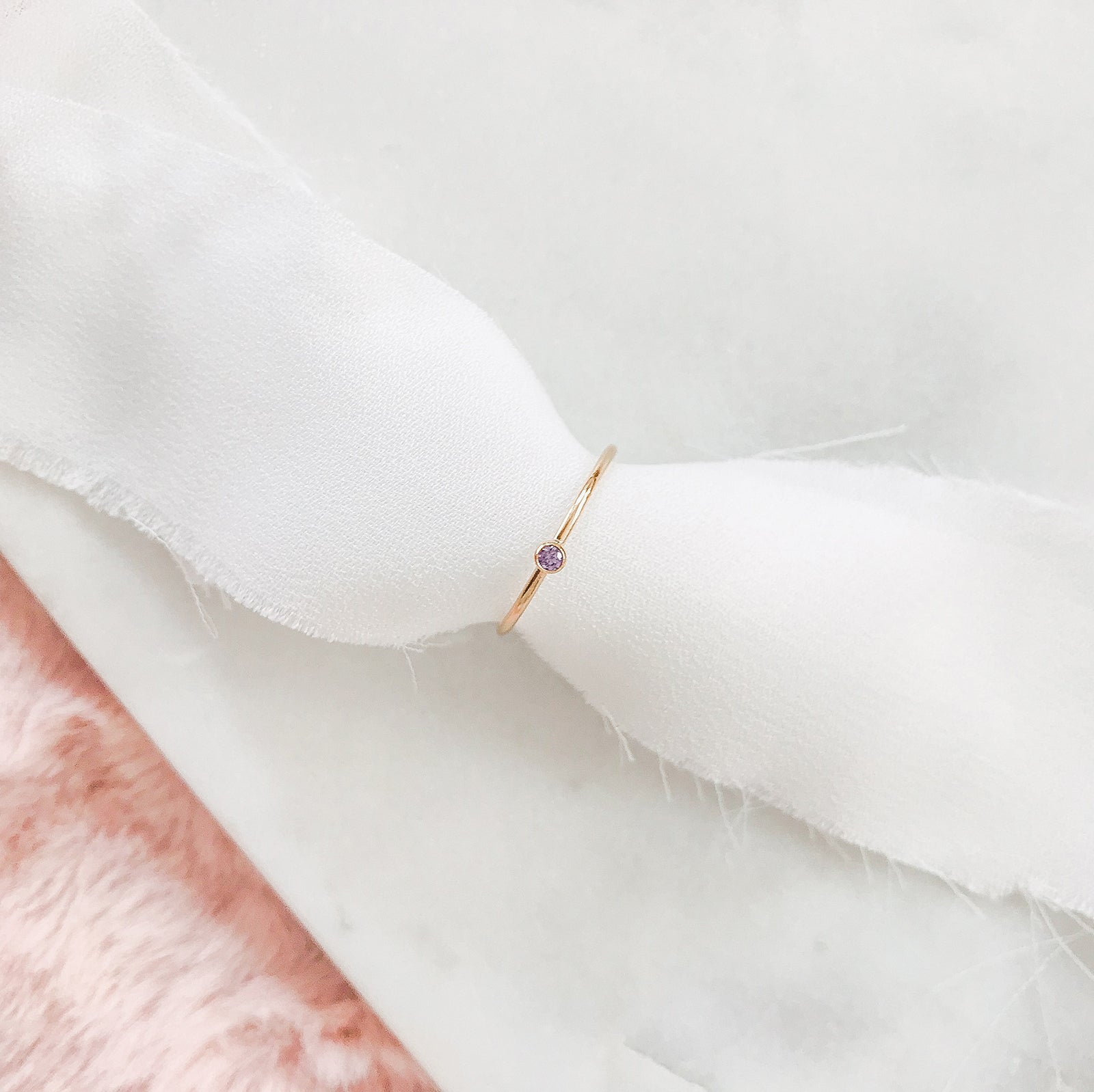 Personalised jewellery – handmade jewellery – KBN jewellery – dainty ring – birth month ring – birthstone ring – affordable ring – hope and happiness ring – June stone rings – birthstone ring – stacking ring – purple stone ring