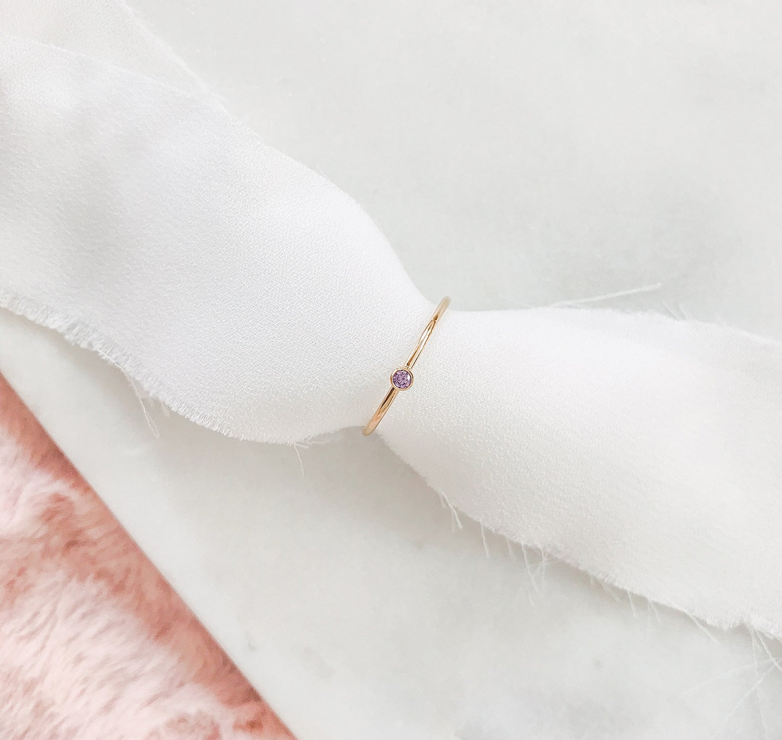 Personalised jewellery – handmade jewellery – KBN jewellery – dainty ring – birth month ring – birthstone ring – affordable ring – hope and happiness ring – June stone rings – birthstone ring – stacking ring – purple stone ring