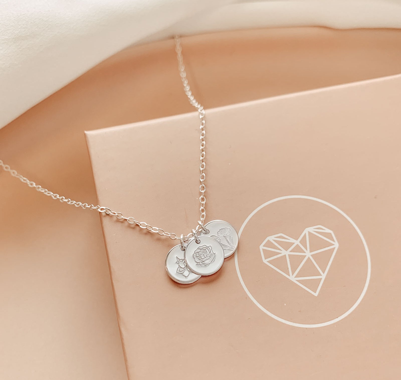 Sofia Necklace - Personalised jewellery - KBN Jewellery - handmade jewellery – small pendant necklace – initial necklace – symbol necklace – family initial necklace – children’s initial necklaces – birth flower initial necklace