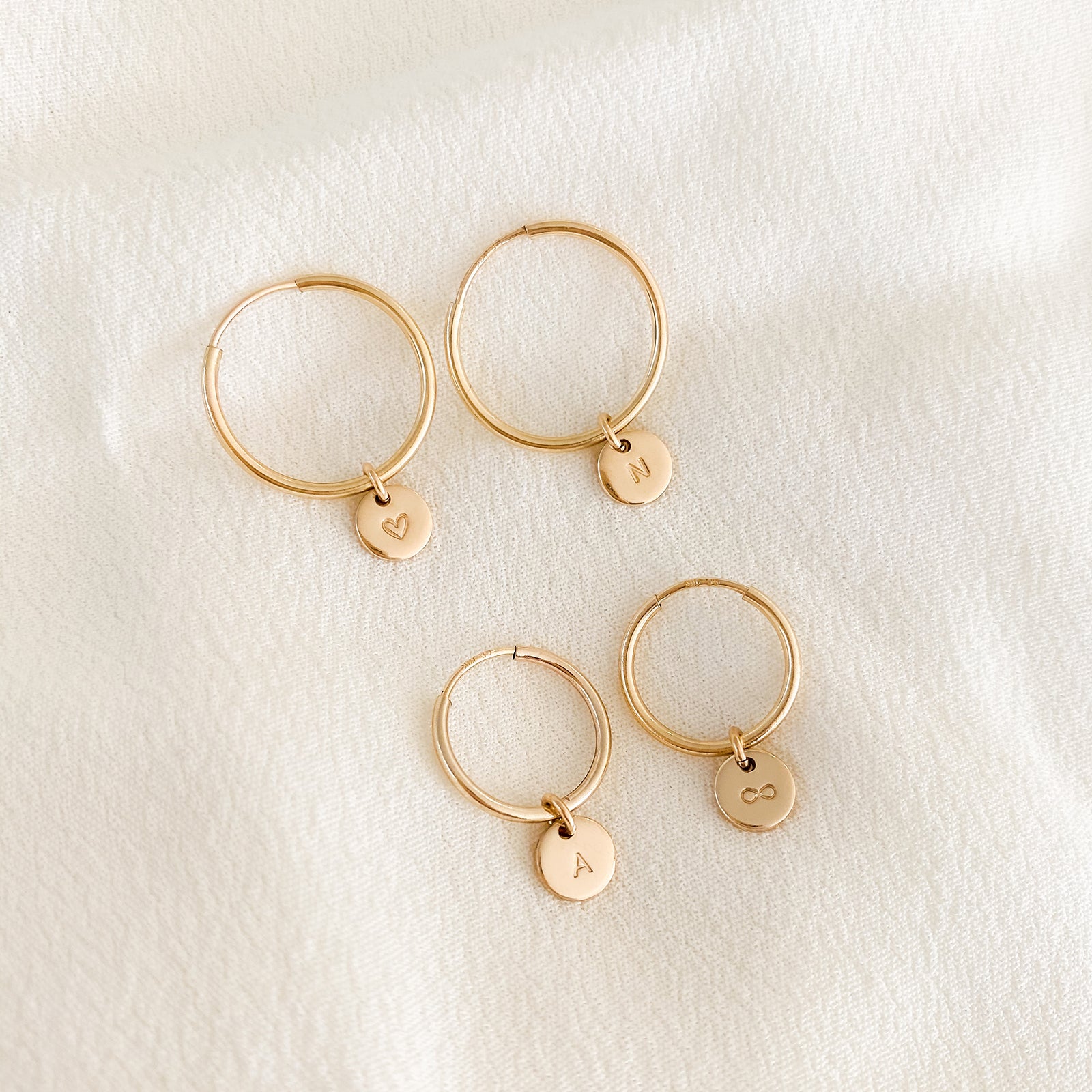 Personalised jewellery - KBN Jewellery - handmade jewellery – Personalised Jewellery gifts – dainty earrings – hoops earrings – sleepers – pendant earrings – everyday earrings – tiny hoops – tiny pendants – initial earrings – symbol earrings