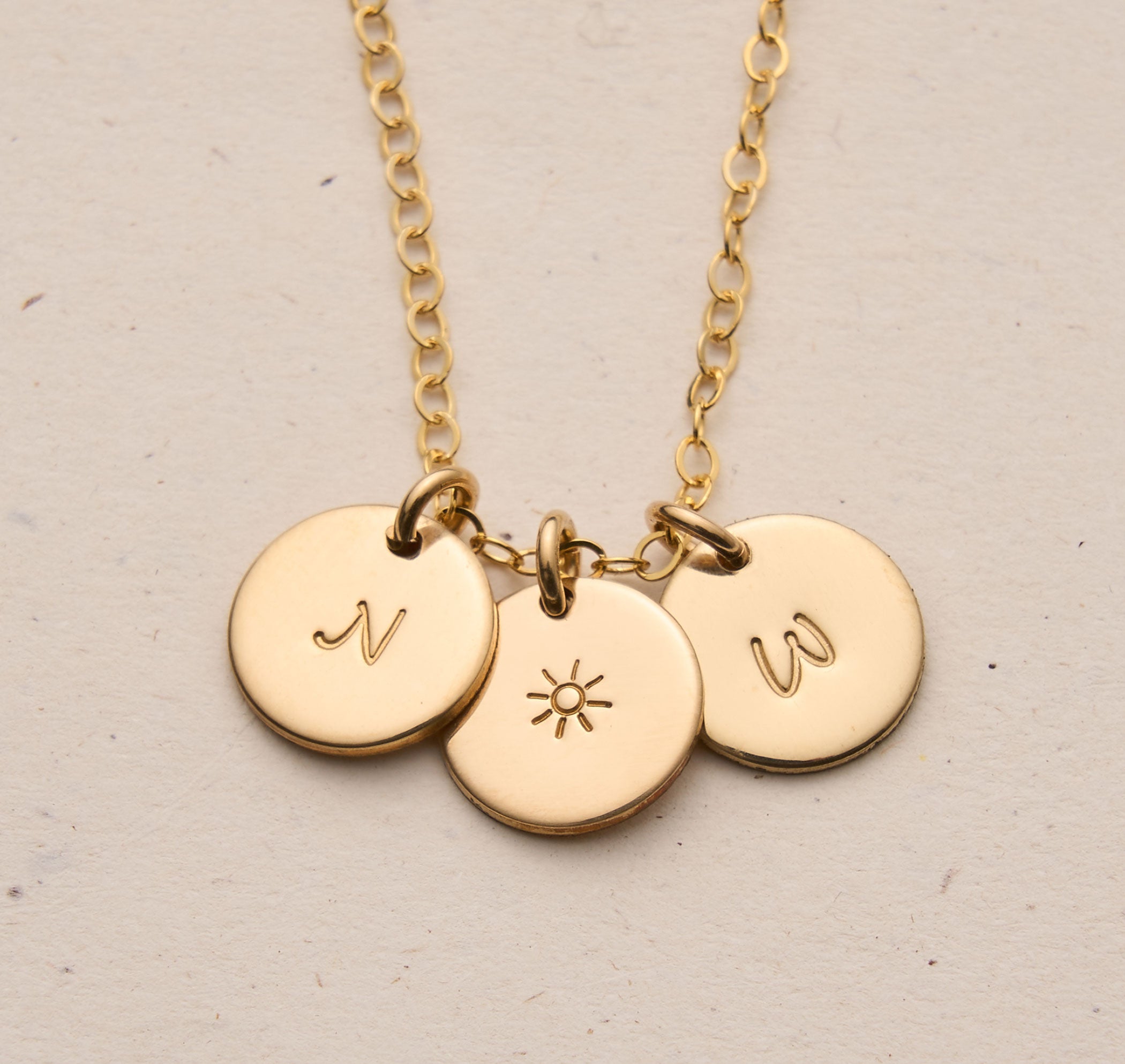 Sofia Necklace - Personalised jewellery - KBN Jewellery - handmade jewellery – small pendant necklace – initial necklace – symbol necklace – family initial necklace – children’s initial necklaces – birth flower initial necklace