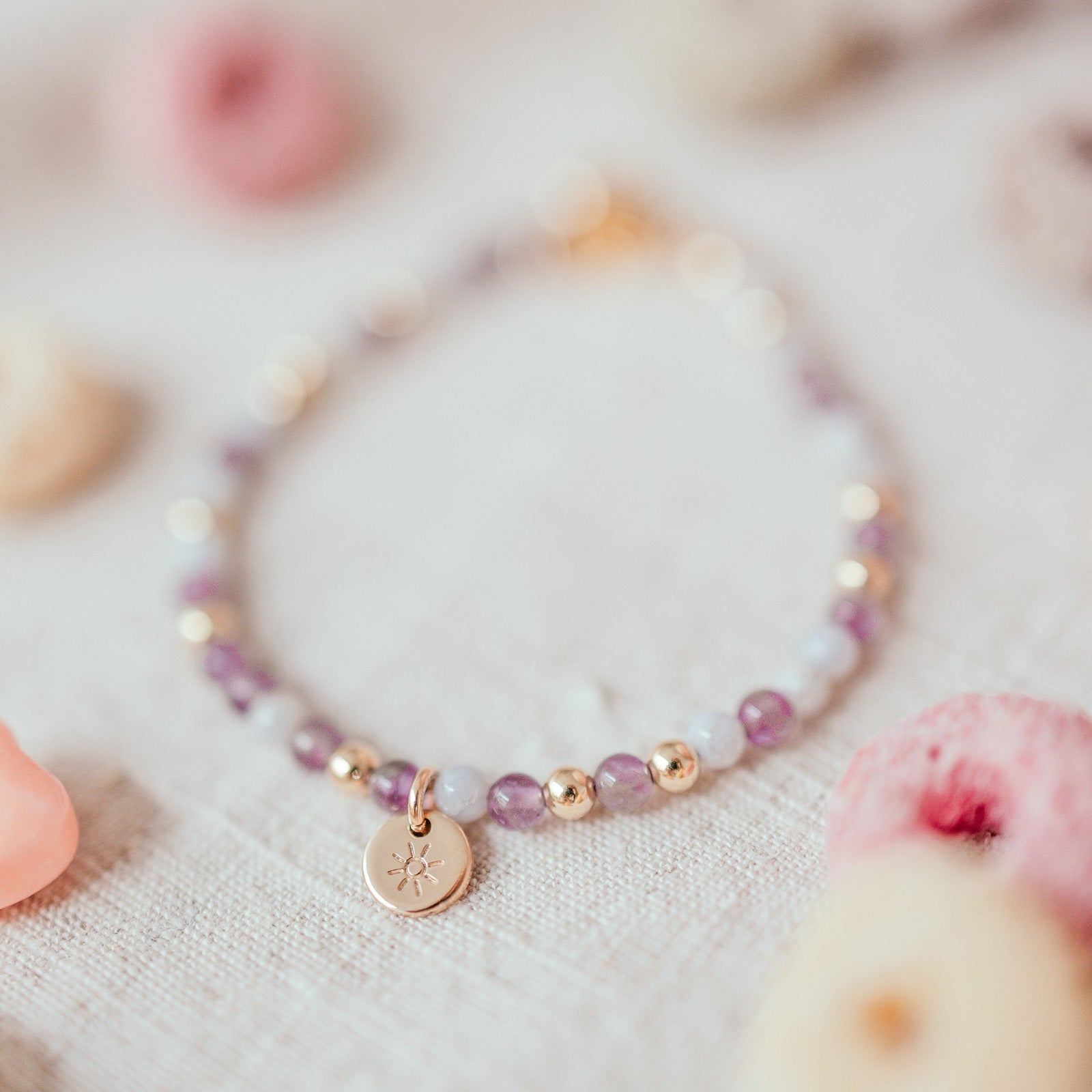 Personalised jewellery - KBN Jewellery - handmade jewellery – Personalised Jewellery gifts – Dainty jewellery – Australia made jewellery – beaded bracelet  – handmade bracelet – amethyst and agate  bracelet – initial bracelet – handmade crystal bracelet – agate bracelet – handmade crystal bracelet