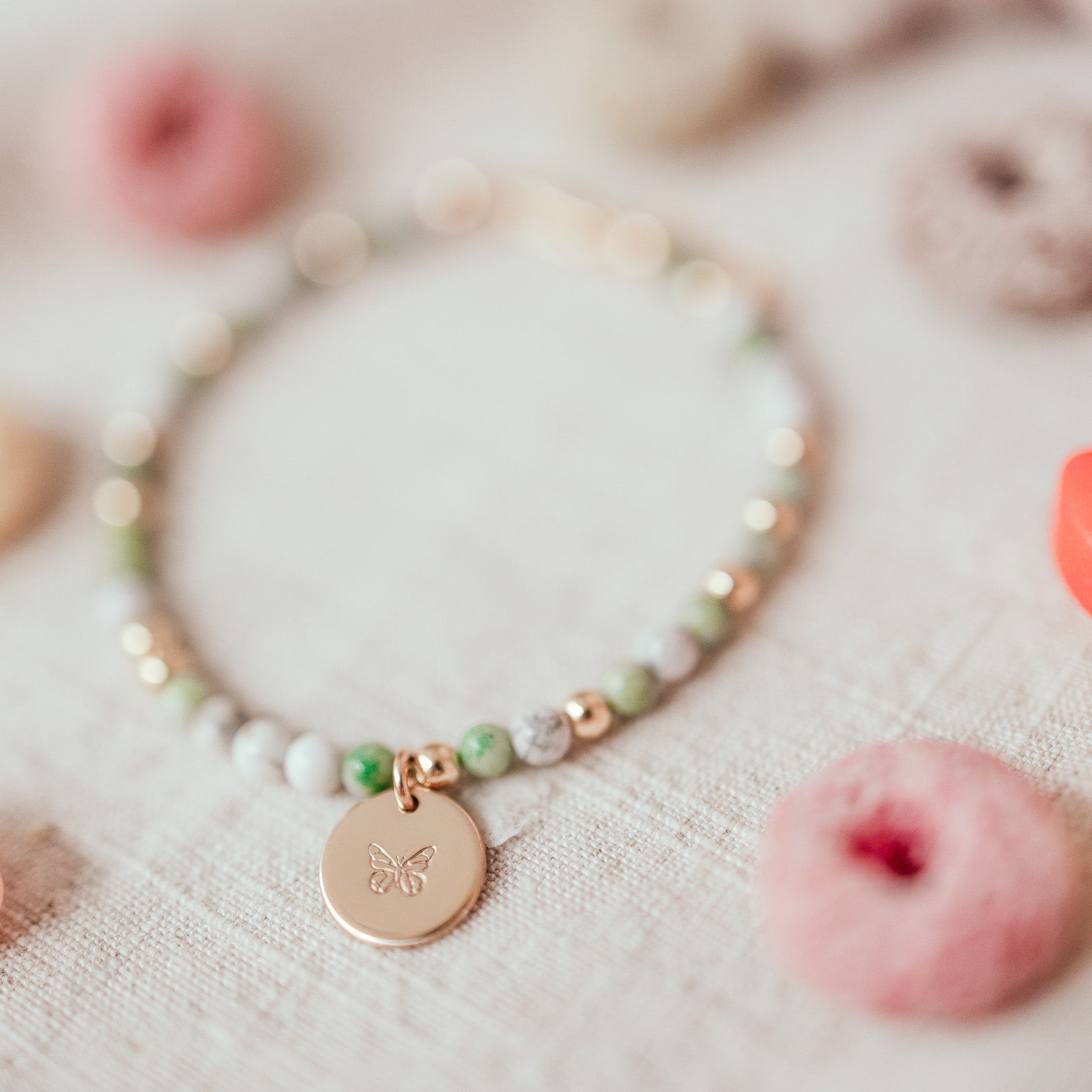 Personalised jewellery - KBN Jewellery - handmade jewellery – Personalised Jewellery gifts – Dainty jewellery – Australia made jewellery – beaded bracelet – handmade bracelet - handmade crystal bracelet – lucky day crystal bracelet – green jade crystal bracelet – crystal bracelet with pendant