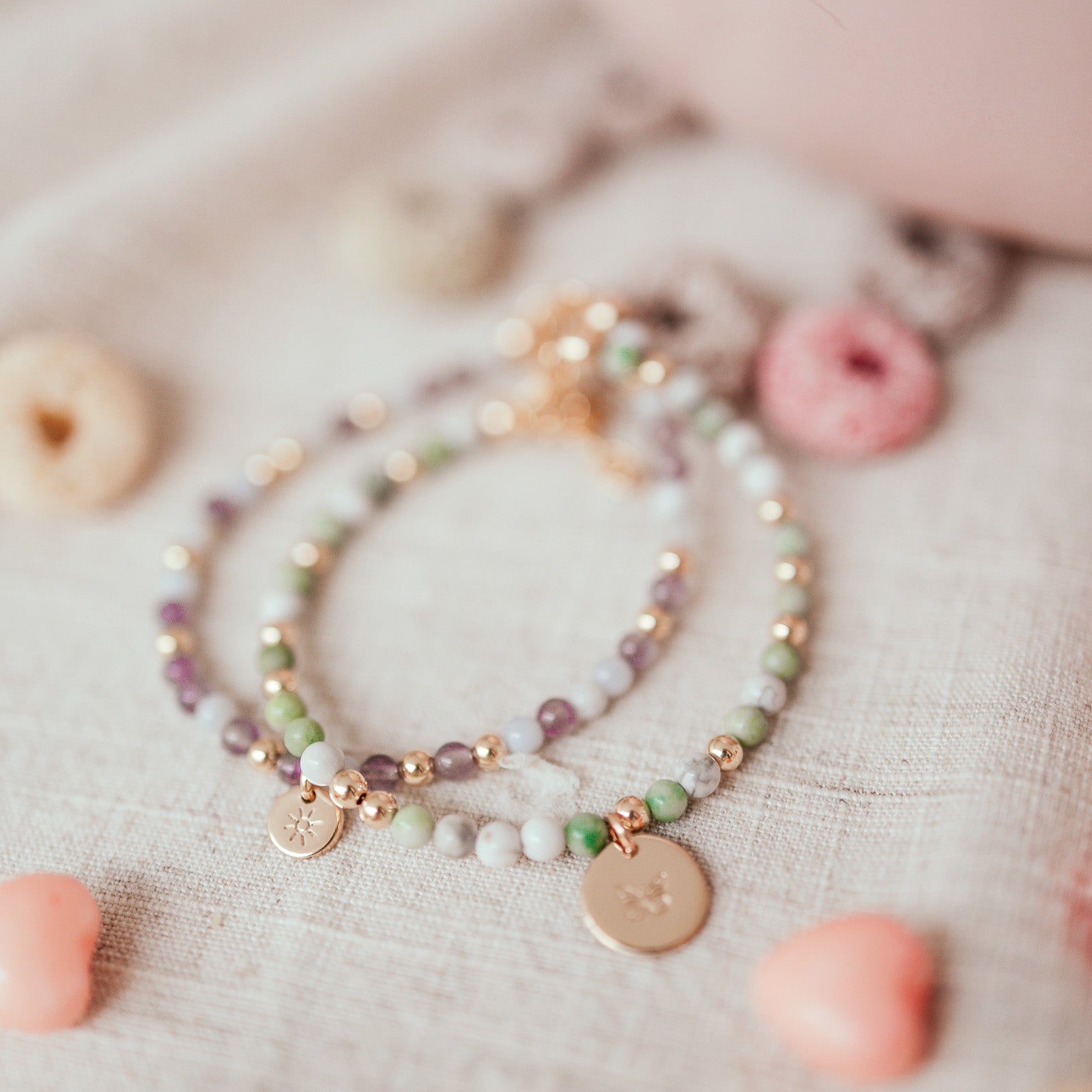 Personalised jewellery - KBN Jewellery - handmade jewellery – Personalised Jewellery gifts – Dainty jewellery – Australia made jewellery – beaded bracelet  – handmade bracelet – amethyst and agate  bracelet – initial bracelet – handmade crystal bracelet – agate bracelet – handmade crystal bracelet