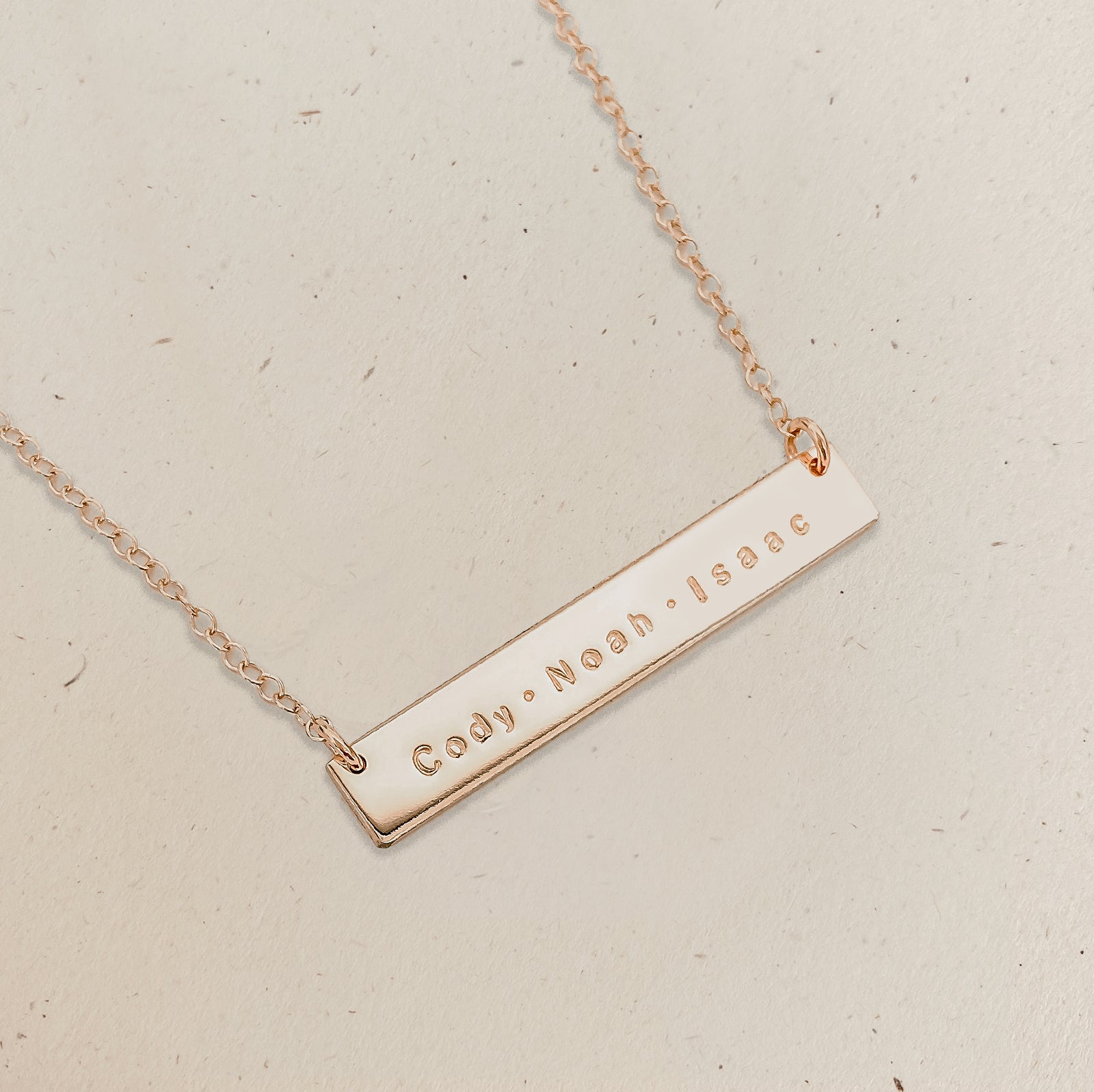Personalised jewellery - KBN Jewellery - handmade jewellery – Personalised Jewellery gifts – Dainty jewellery- bar necklace – dainty bar necklace – personalised date necklace – roman numerals necklace – name bar necklace – words of affirmation necklace – long bar necklace – layering necklace – layering necklace inspiration – wedding gift idea – wedding gift idea for bride