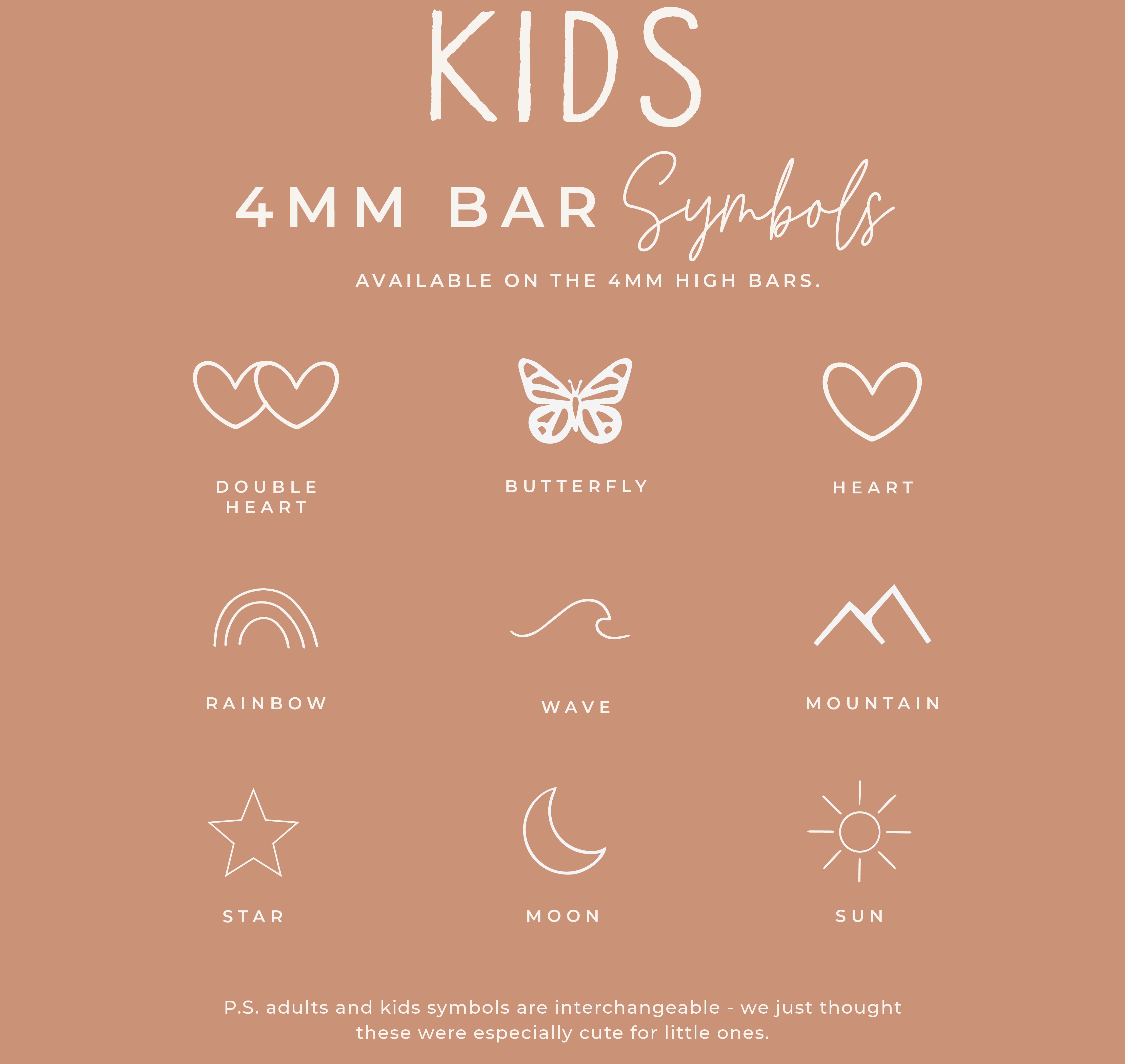 Personalised jewellery - KBN Jewellery - handmade jewellery – tiny symbols – wing symbol – heart symbol – sun symbol – rainbow symbol – star symbol – butterfly symbol – wave symbol