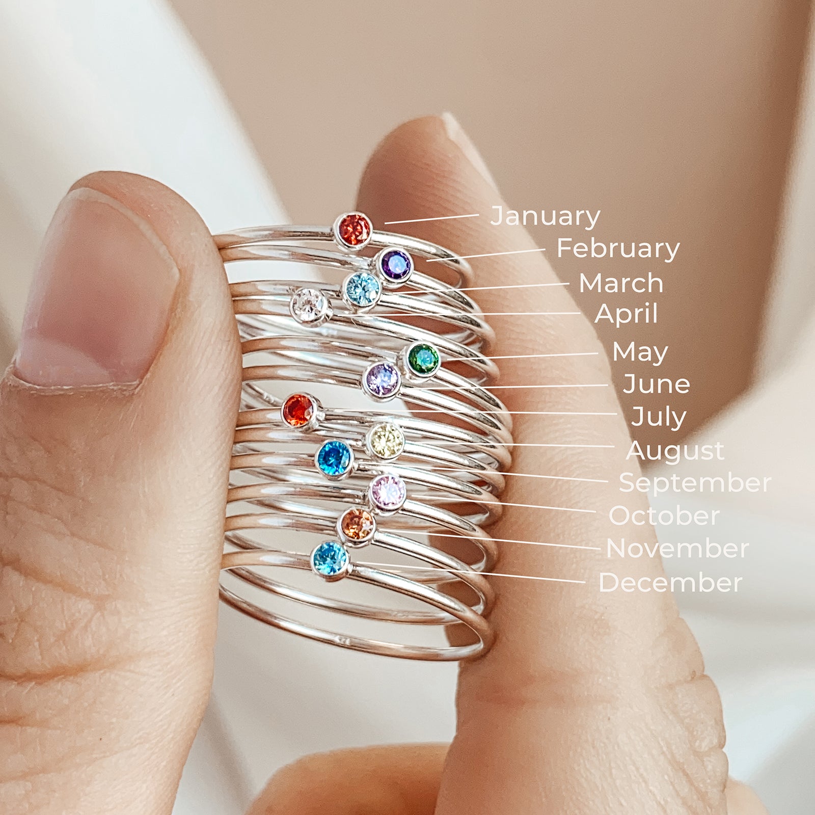 Personalised jewellery – handmade jewellery – KBN jewellery – dainty ring – birth month ring – birthstone ring – affordable ring – trust  ring – January  stone rings – birthstone ring – stacking ring – red stone ring