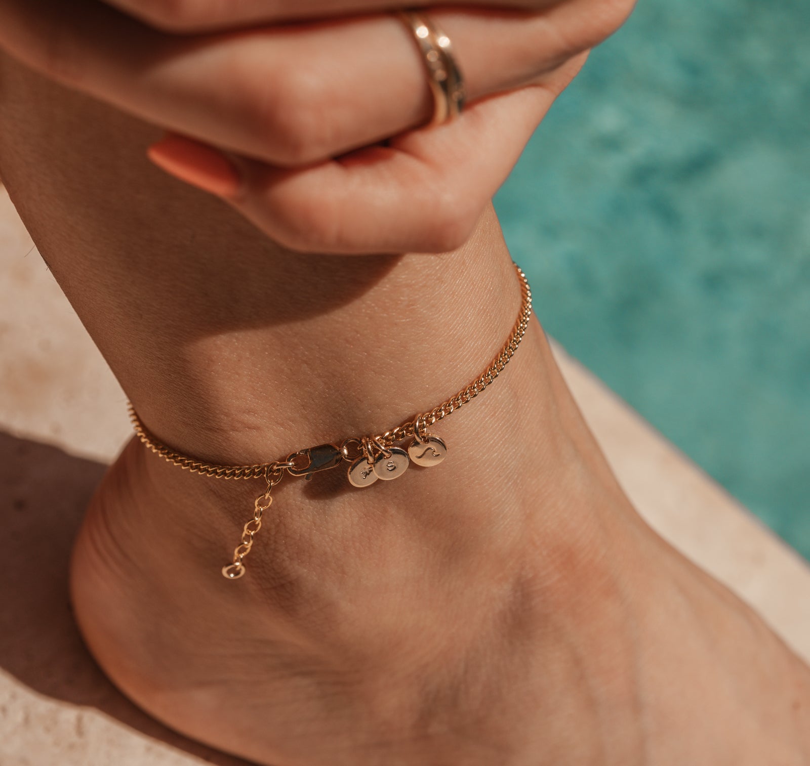 Personalised jewellery - KBN Jewellery - handmade jewellery – custom jewellery gifts – dainty anklet – stacking anklet – layering anklet – simple chain – affordable jewellery – Australian made jewellery – small pendant anklet