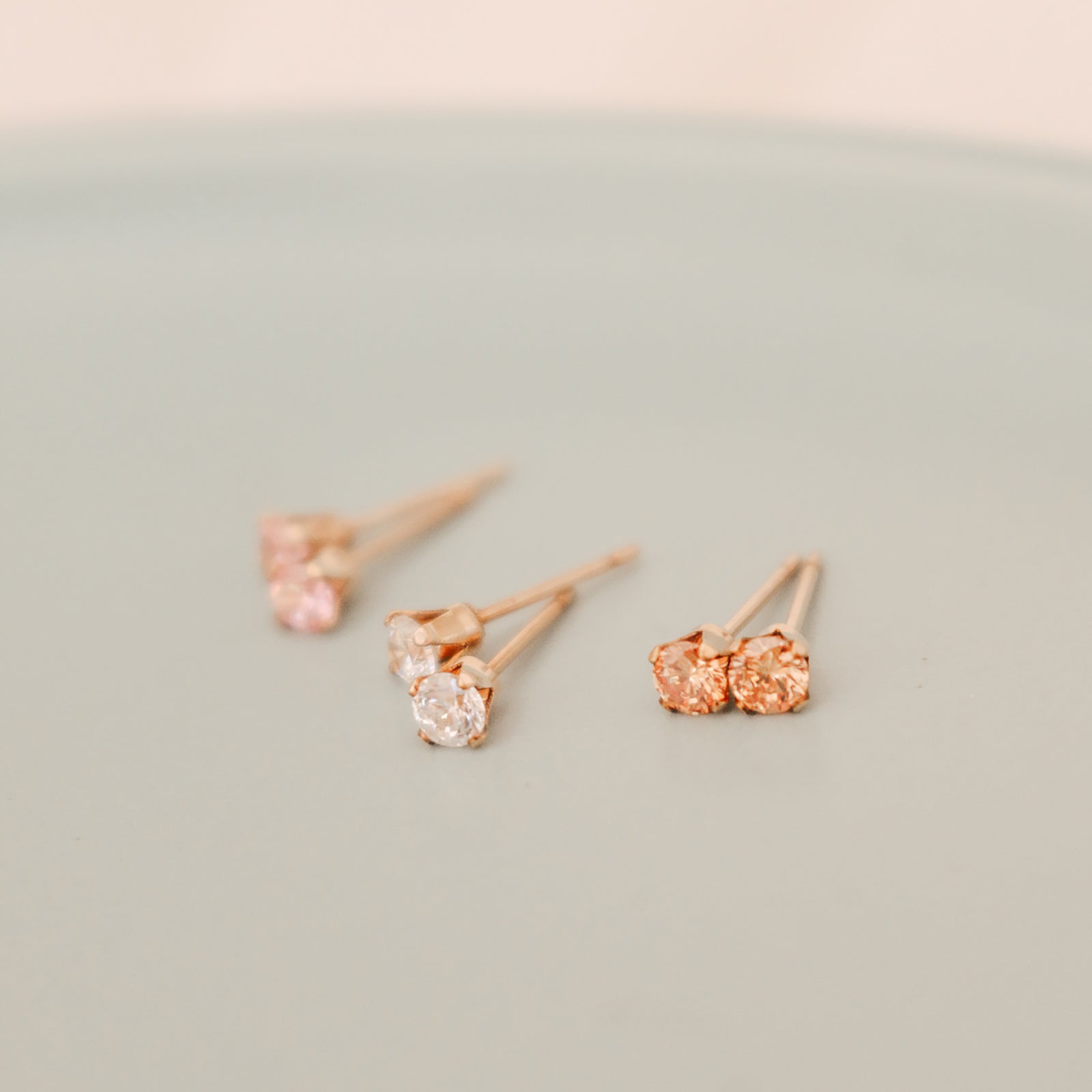 Personalised jewellery – handmade jewellery – KBN jewellery – dainty earrings – birth month earrings – birthstone earrings – affordable earrings – pink stone earrings – October studs – birthstone studs