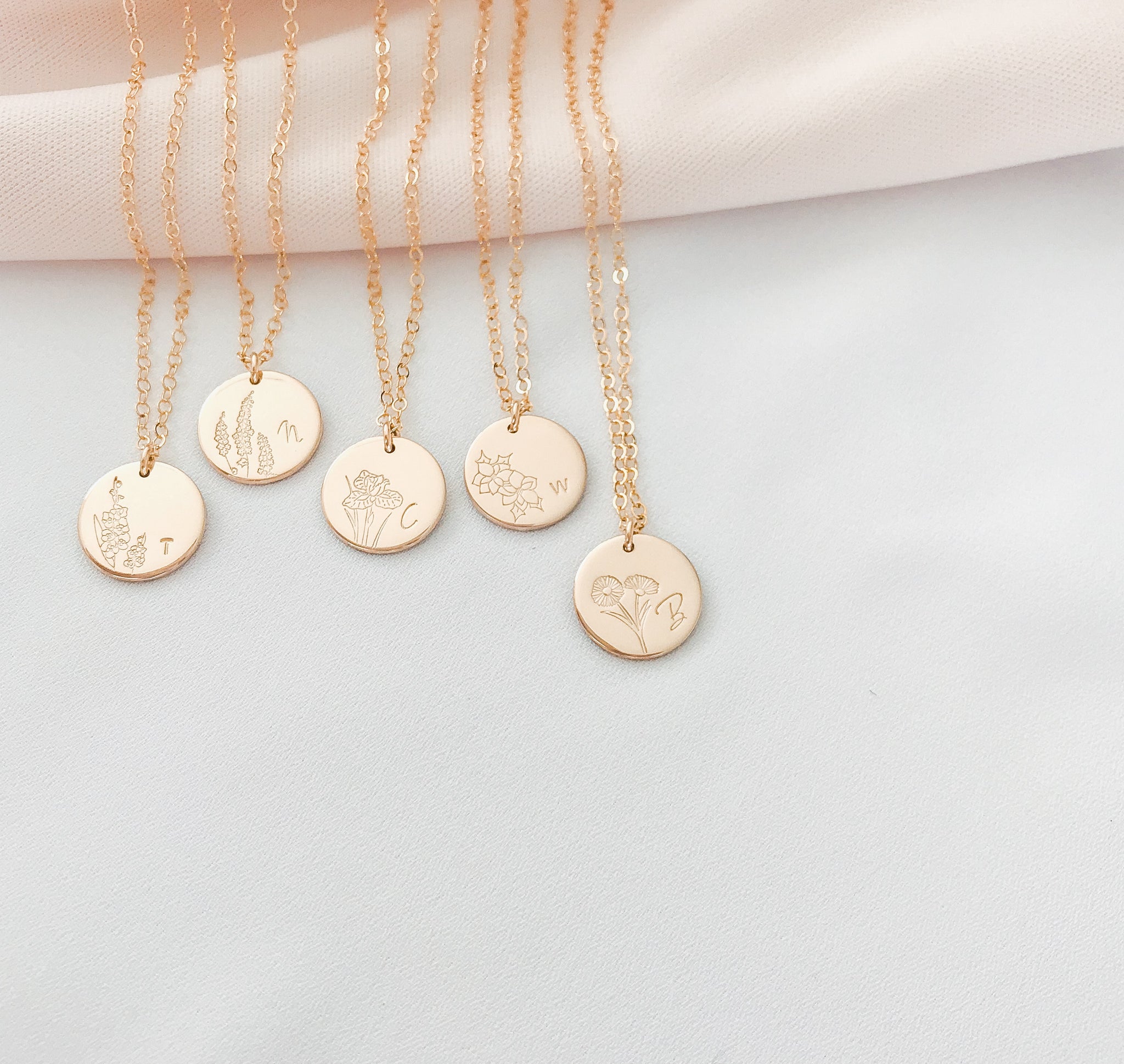 Personalised jewellery - KBN Jewellery - handmade jewellery – custom jewellery gifts – dainty necklace – medium pendant necklace – November Birth flower necklace – birthday necklace – Chrysanthemum birthday gift – dainty jewellery – birth flower and initial necklace – everyday jewellery – Chrysanthemum flower necklace – November necklace – Loyalty flower necklace