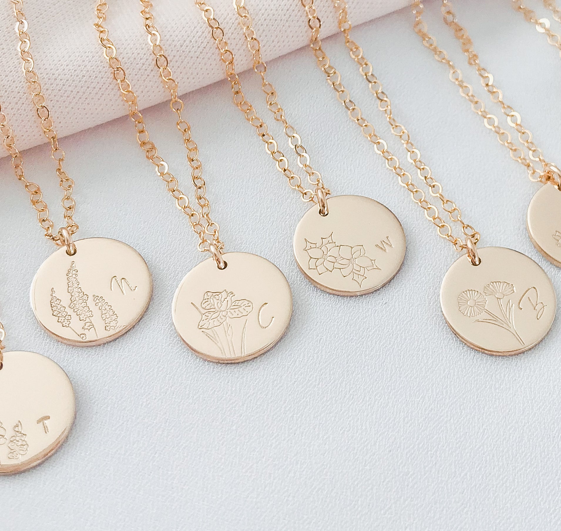 Personalised jewellery - KBN Jewellery - handmade jewellery – custom jewellery gifts – dainty necklace – medium pendant necklace – June Birth flower necklace – birthday necklace – June birthday gift – dainty jewellery – birth flower and initial necklace – everyday jewellery – Rose flower necklace – Rose necklace – love flower necklace