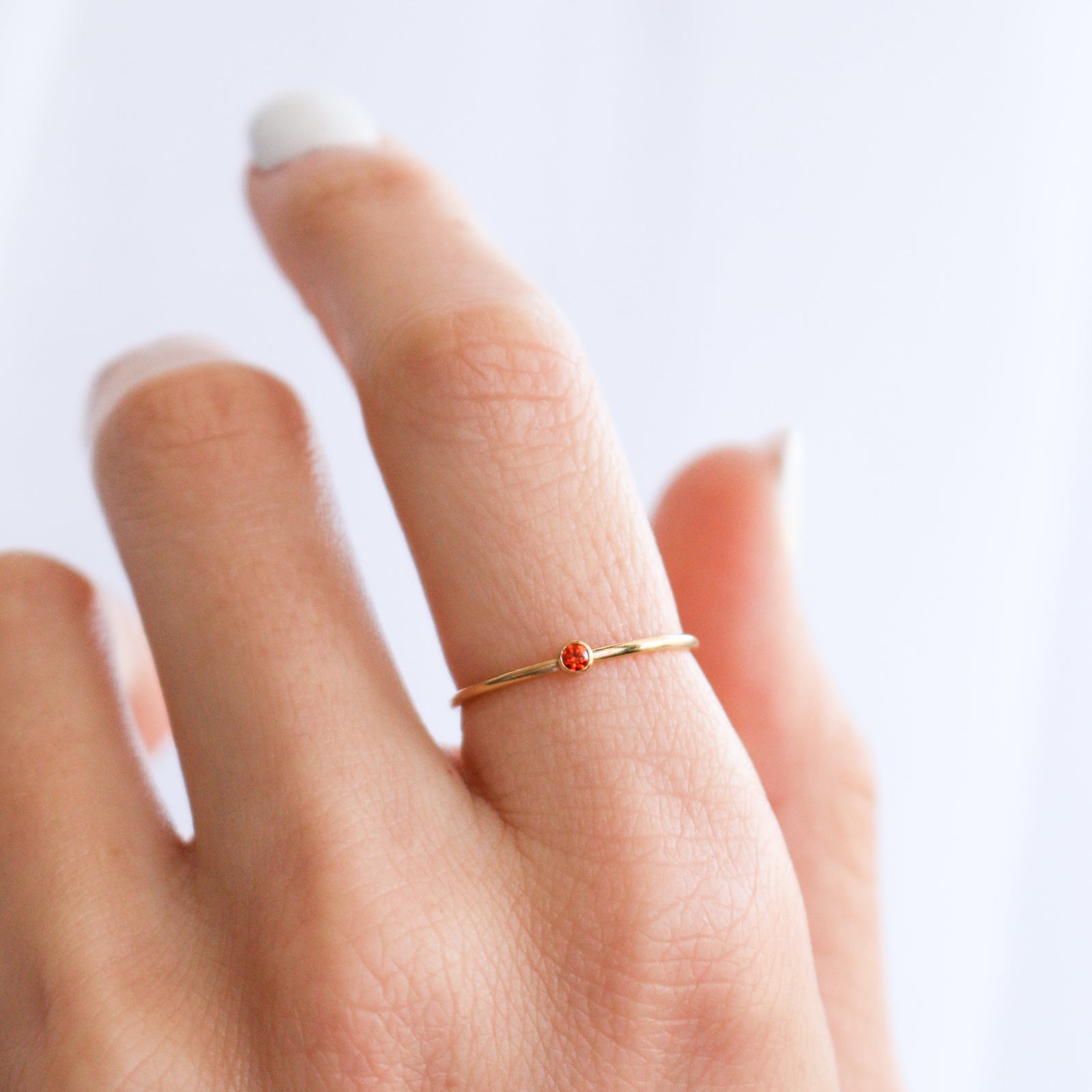 Personalised jewellery – handmade jewellery – KBN jewellery – dainty ring – birth month ring – birthstone ring – affordable ring – trust  ring – January  stone rings – birthstone ring – stacking ring – red stone ring