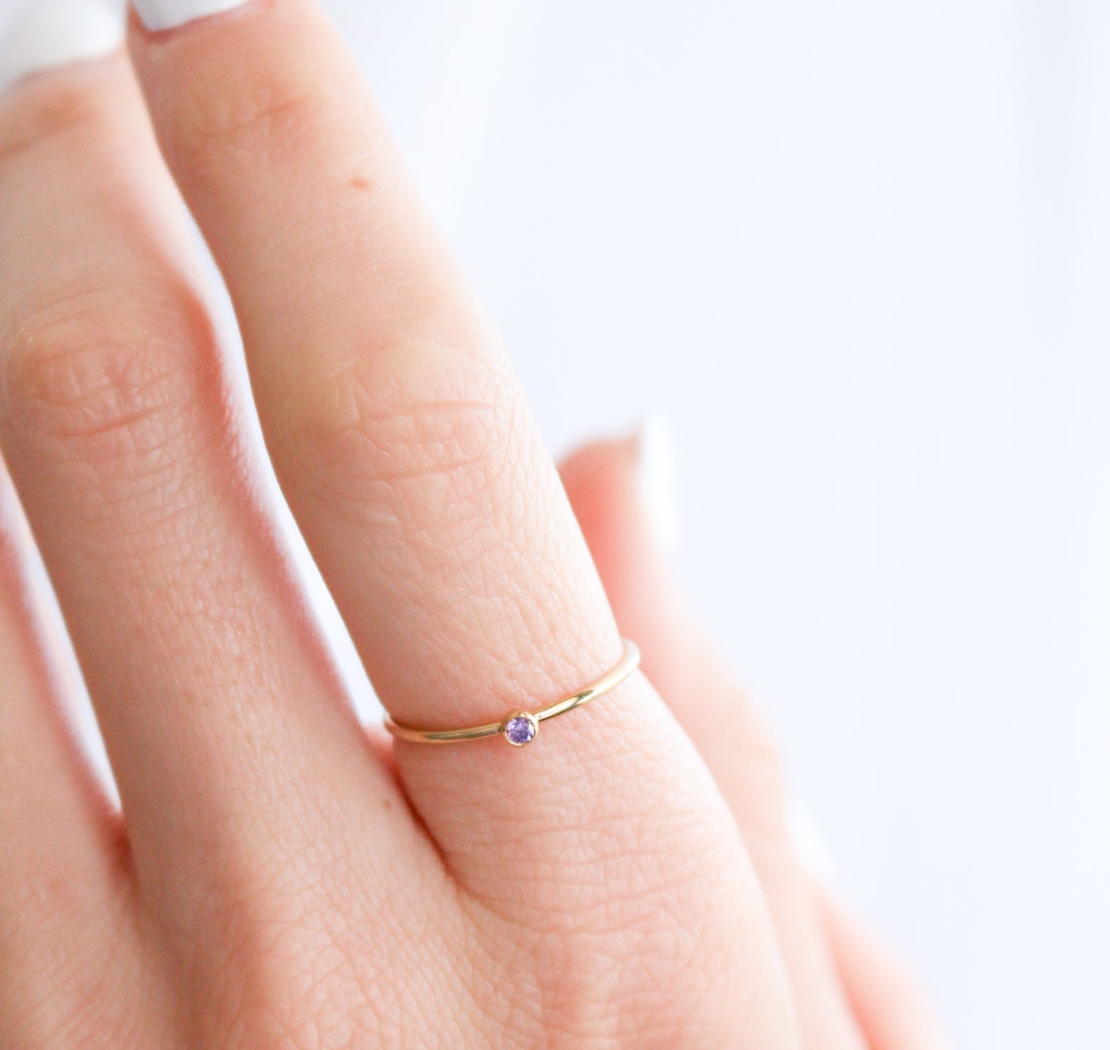 Personalised jewellery – handmade jewellery – KBN jewellery – dainty ring – birth month ring – birthstone ring – affordable ring – hope and happiness ring – June stone rings – birthstone ring – stacking ring – purple stone ring