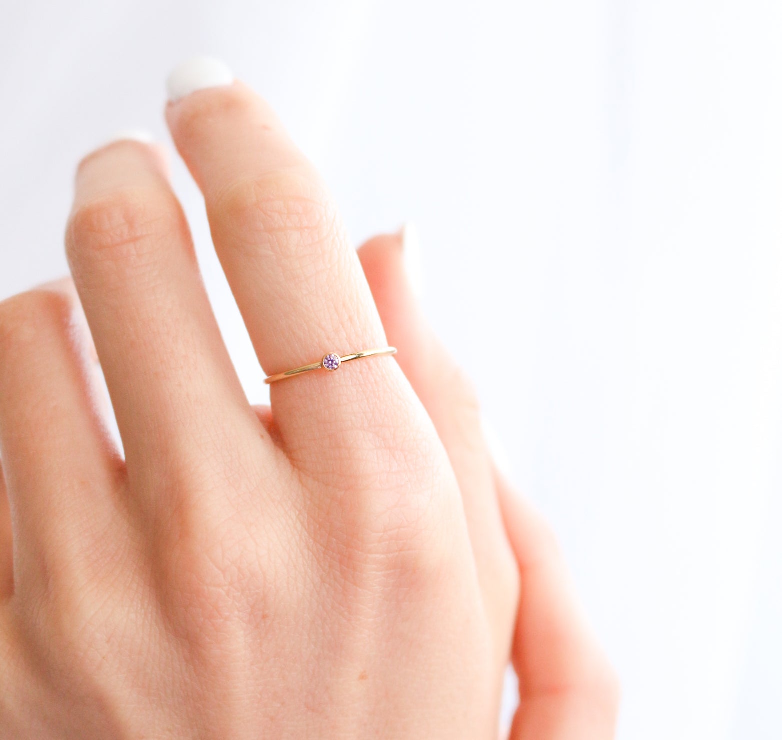 Personalised jewellery – handmade jewellery – KBN jewellery – dainty ring – birth month ring – birthstone ring – affordable ring – hope and happiness ring – June stone rings – birthstone ring – stacking ring – purple stone ring