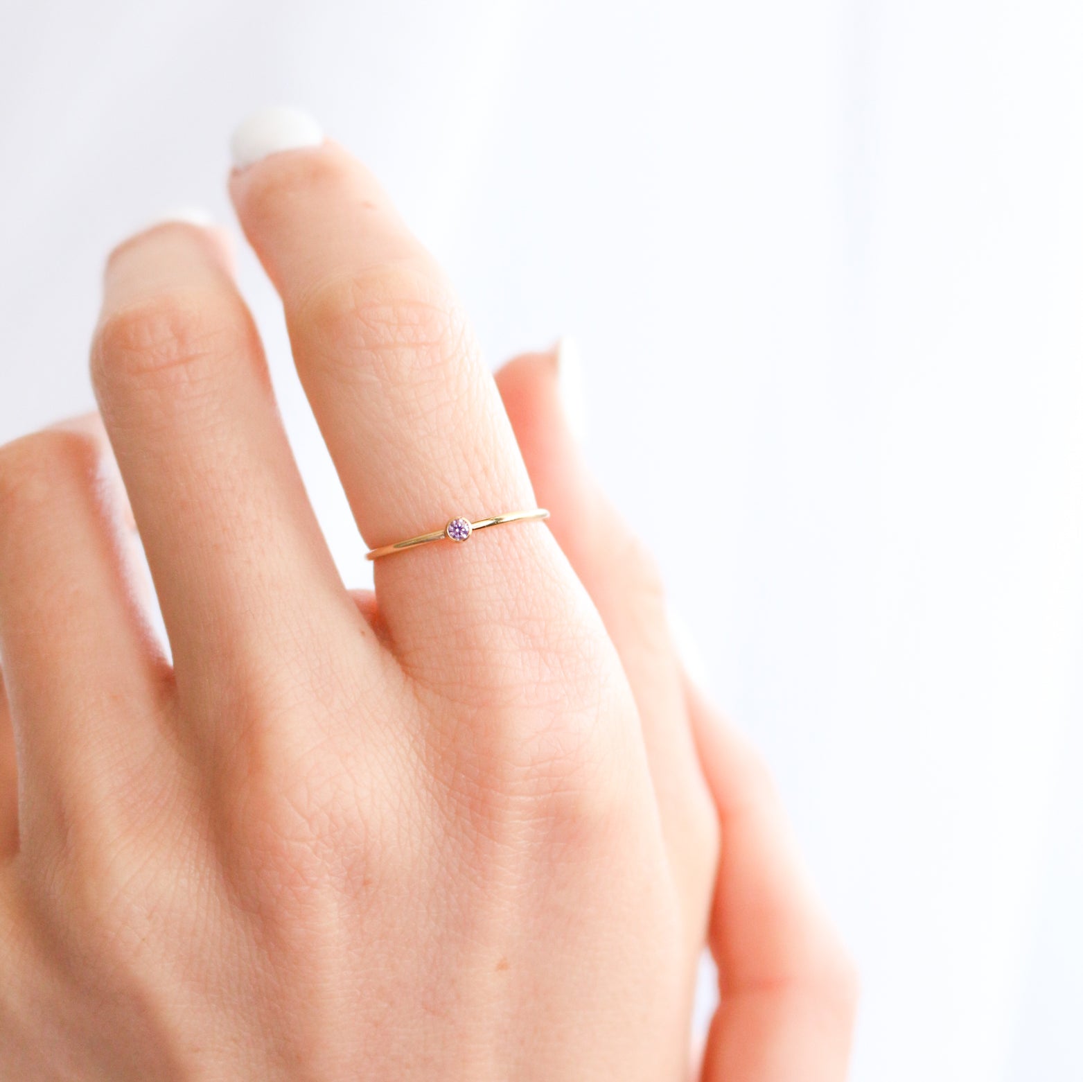 Personalised jewellery – handmade jewellery – KBN jewellery – dainty ring – birth month ring – birthstone ring – affordable ring – hope and happiness ring – June stone rings – birthstone ring – stacking ring – purple stone ring
