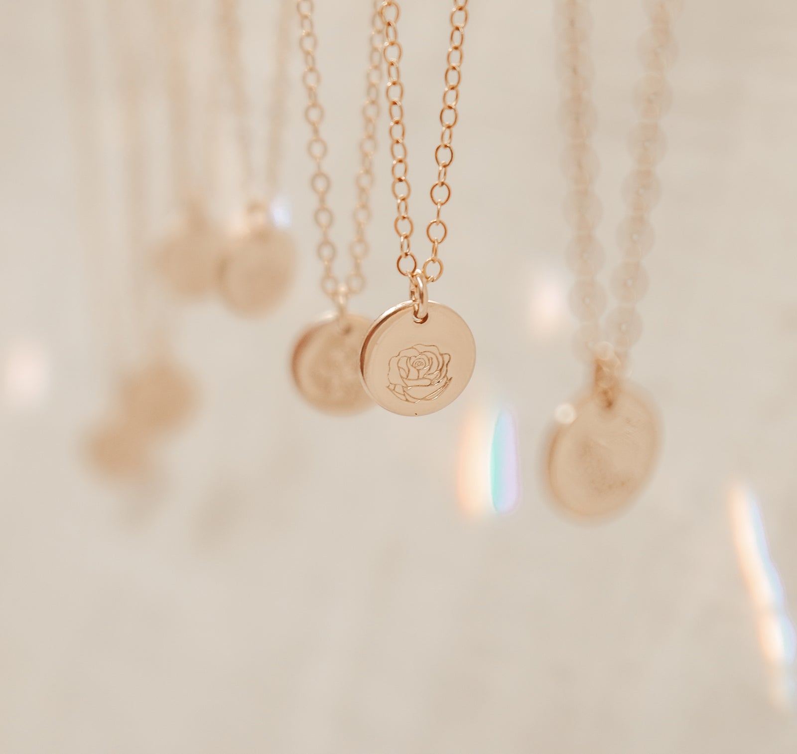 Personalised jewellery - KBN Jewellery - handmade jewellery – custom jewellery gifts – dainty necklace – medium pendant necklace – June Birth flower necklace – birthday necklace – June birthday gift – dainty jewellery – birth flower and initial necklace – everyday jewellery – Rose flower necklace – Rose necklace – love flower necklace