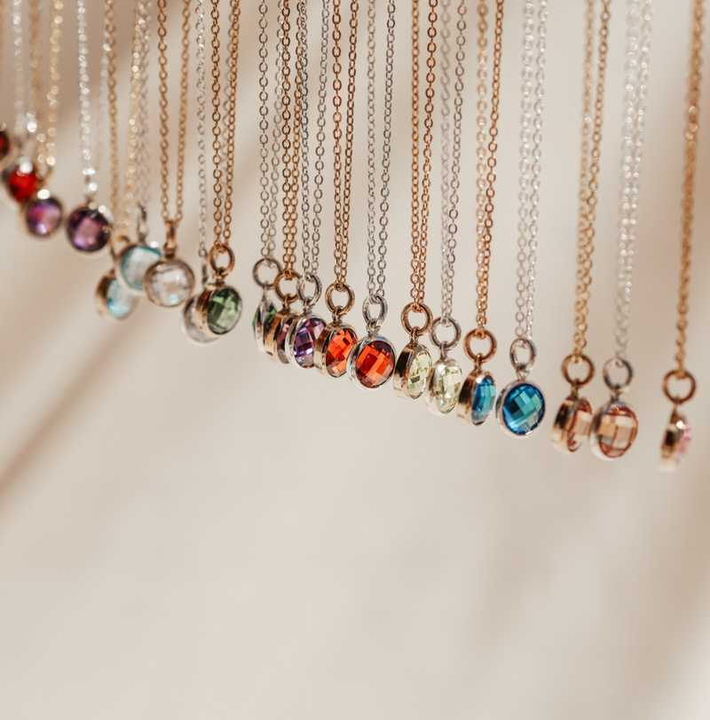 Birthstone Drop Necklace • August