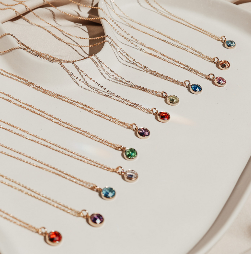 Birthstone Drop Necklace • October