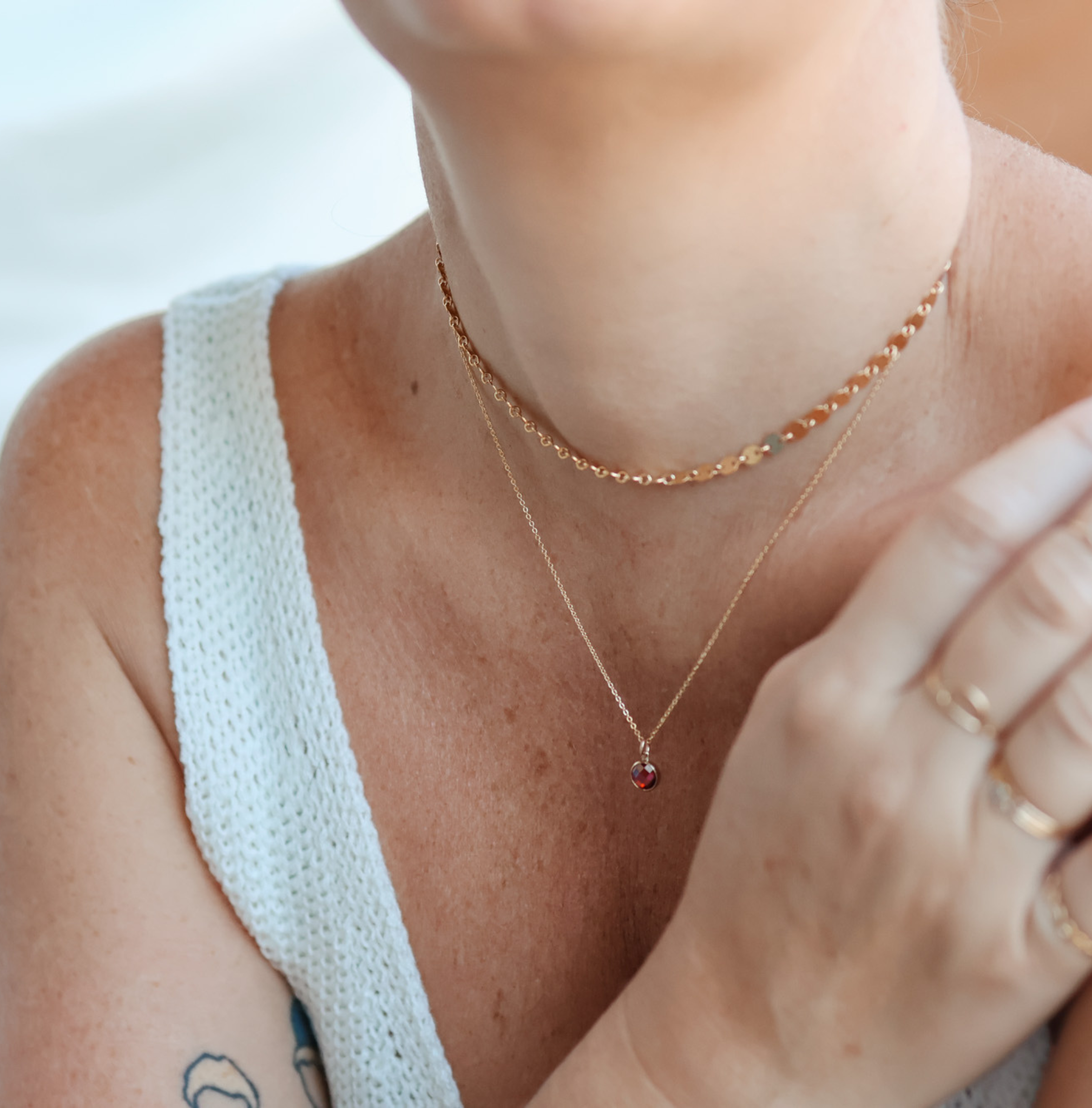 Personalised jewellery – handmade jewellery – KBN jewellery – Australian made jewellery – crystal pendant – birthstone drop necklace – birthstone pendant for necklace – crystal birthstone drop  – birthstone jewellery – red stone pendant – dark red birthstone for necklace – January birthstone pendant – Janurary  birthstone drop