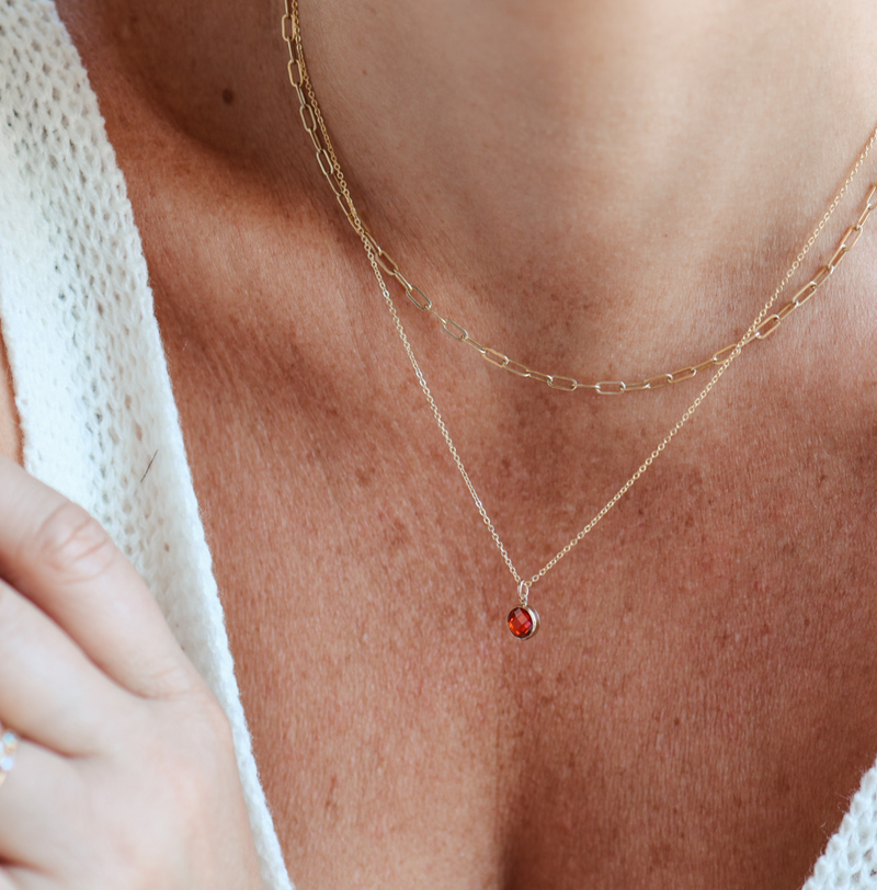 Birthstone Drop Necklace • July