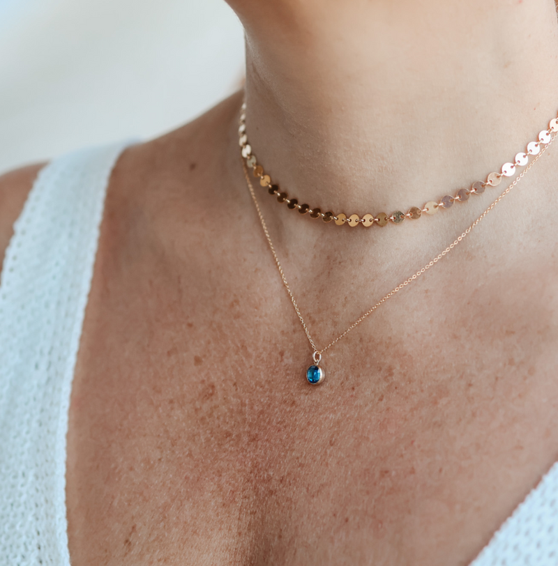 Birthstone Drop Necklace • December