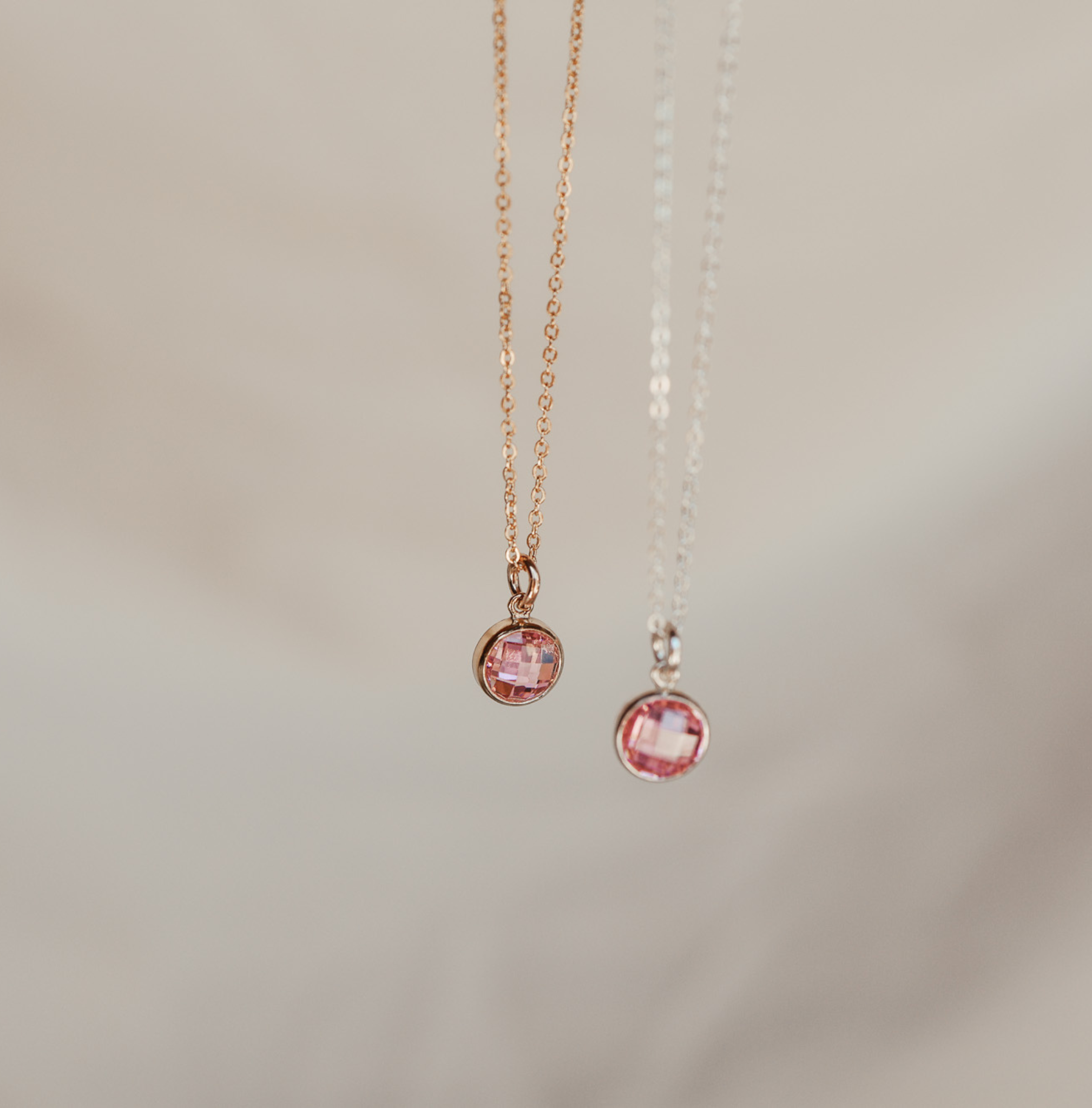 Personalised jewellery – handmade jewellery – KBN jewellery – Australian made jewellery – crystal necklace – birthstone drop necklace – birthstone pendant for necklace – crystal necklace – birthstone jewellery – pink stone pendant – pink birthstone for necklace – October birthstone pendant – October birthstone drop