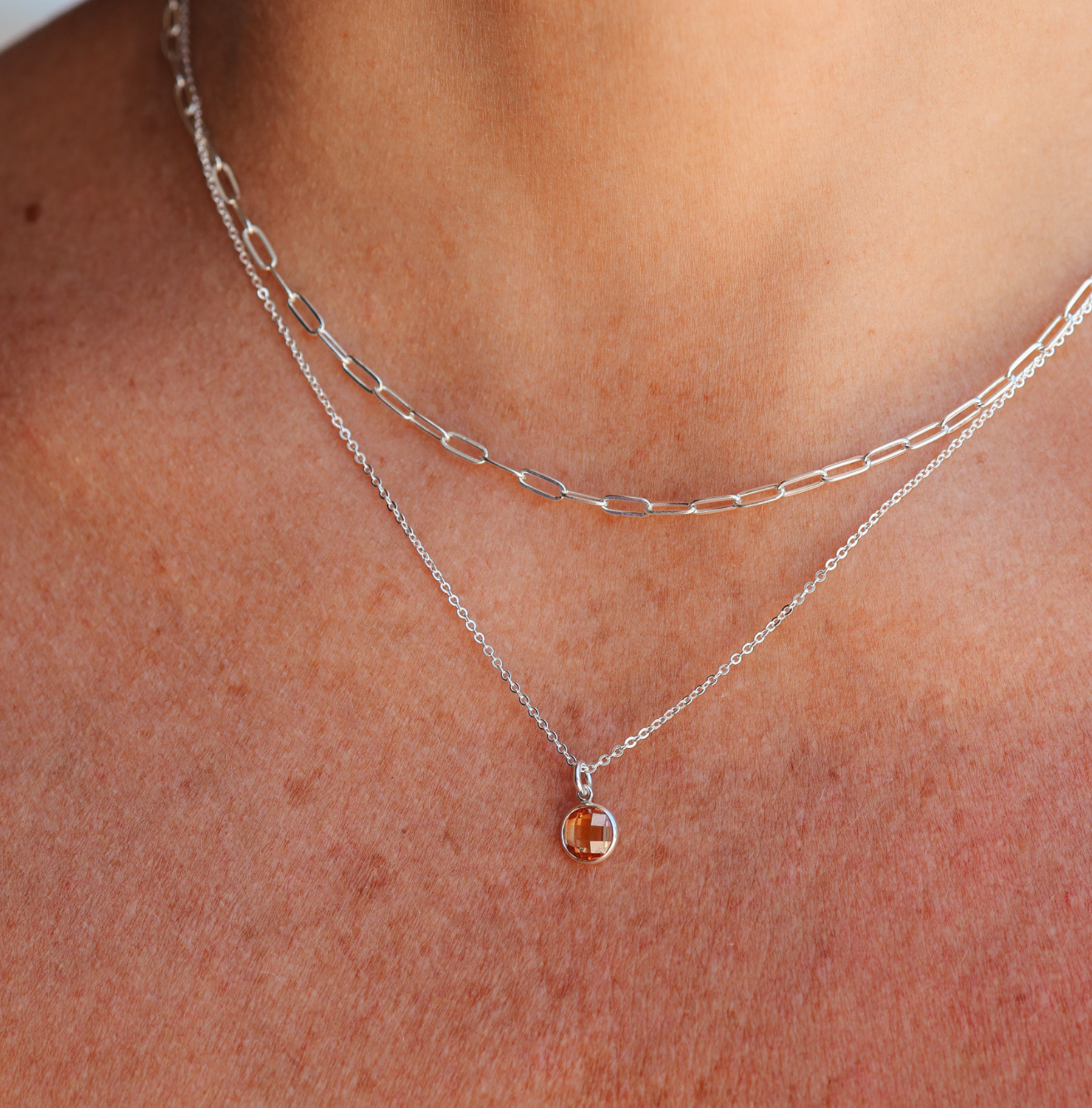 Personalised jewellery – handmade jewellery – KBN jewellery – Australian made jewellery – crystal necklace – birthstone drop necklace – birthstone pendant for necklace – crystal necklace – birthstone jewellery –dark orange stone pendant – yellow  birthstone for necklace – November birthstone pendant – November birthstone drop