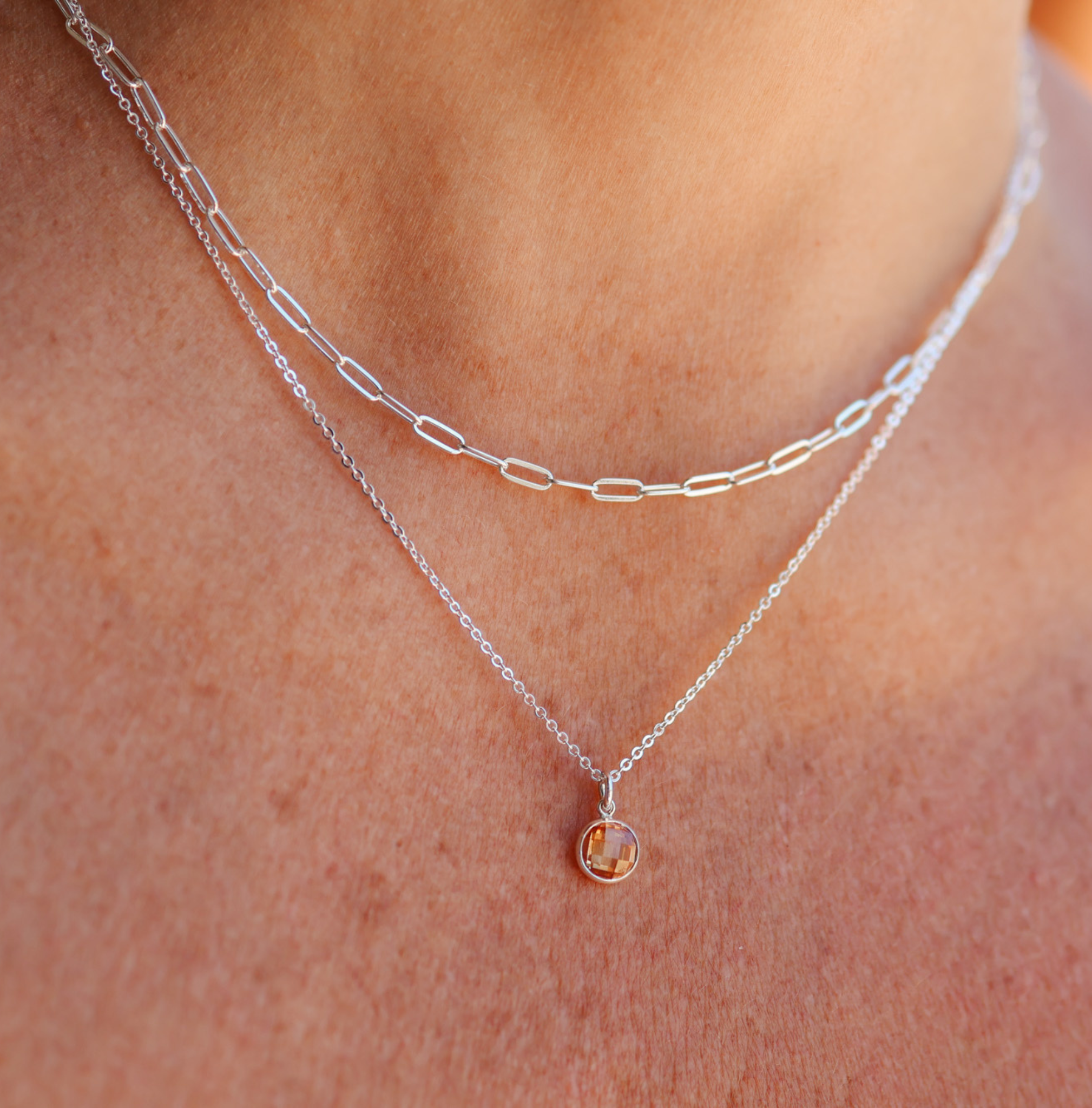 Personalised jewellery – handmade jewellery – KBN jewellery – Australian made jewellery – crystal necklace – birthstone drop necklace – birthstone pendant for necklace – crystal necklace – birthstone jewellery –dark orange stone pendant – yellow  birthstone for necklace – November birthstone pendant – November birthstone drop