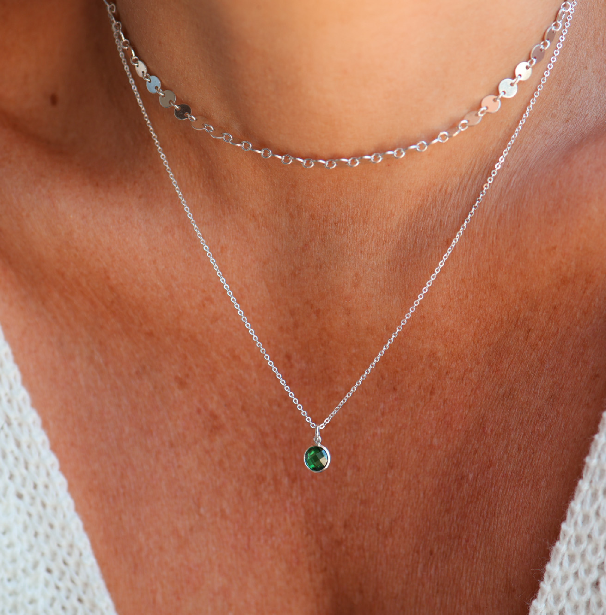Personalised jewellery – handmade jewellery – KBN jewellery – Australian made jewellery – crystal pendant – birthstone drop necklace – birthstone pendant for necklace – crystal birthstone drop  – birthstone jewellery –green  stone pendant – dark green birthstone for necklace – May  birthstone pendant – May  birthstone drop