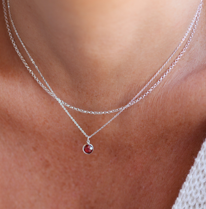 Birthstone Drop Necklace • January