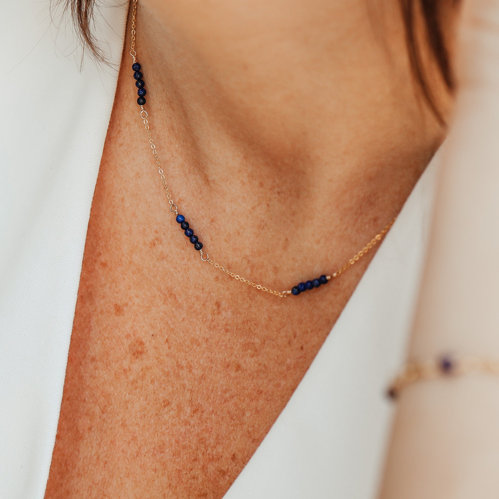 Personalised jewellery - KBN Jewellery - handmade jewellery – Personalised Jewellery gifts – Australian Made – gemstone necklace – blue lapis necklace – green jade necklace – amethyst necklace – black obsidian necklace – peach aventurine necklace – white howlite necklace – gemstone stack necklace 