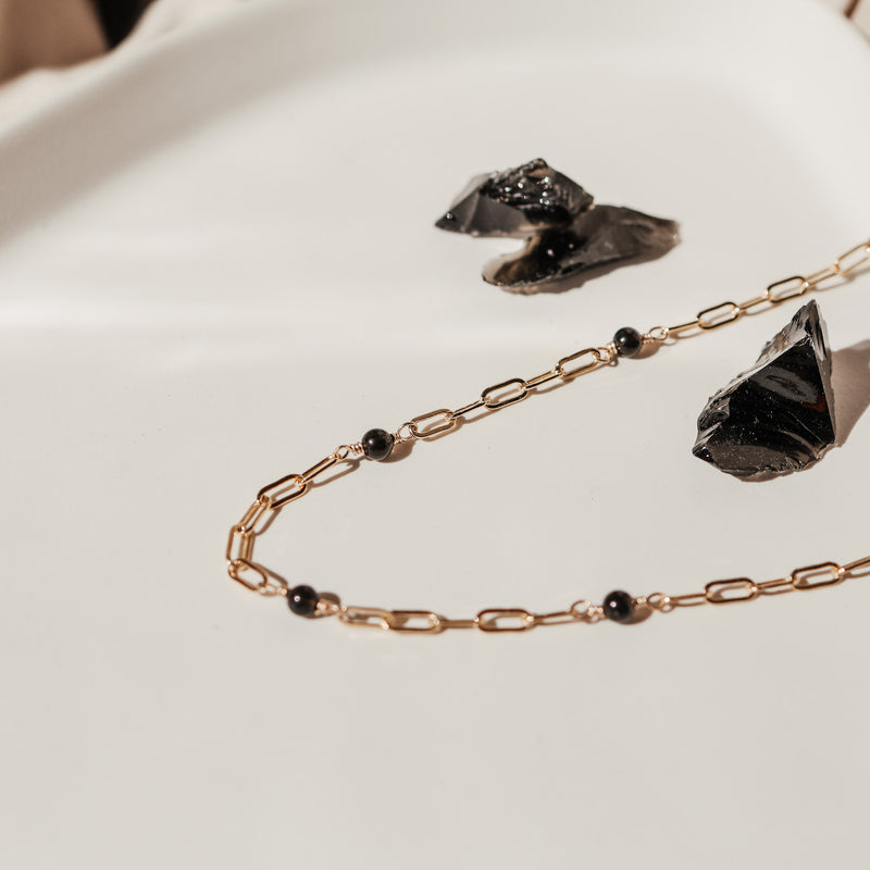 Thalia • Gemstone Adorned Link Necklace