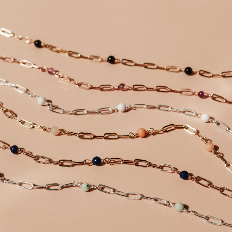 Thalia • Gemstone Adorned Link Necklace