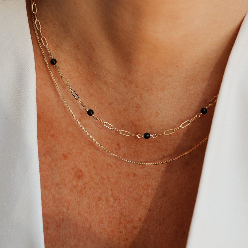 Thalia • Gemstone Adorned Link Necklace