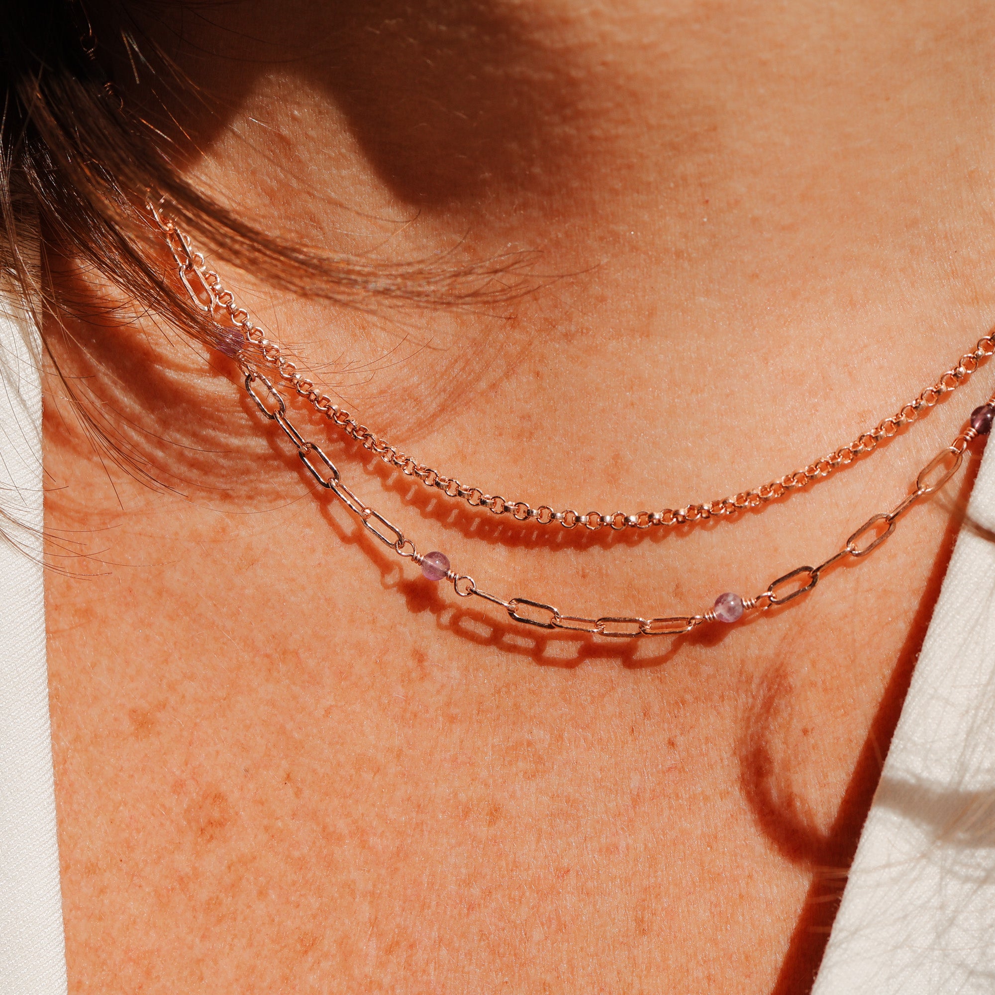 Personalised jewellery - KBN Jewellery - handmade jewellery – Personalised Jewellery gifts – Australian Made – gemstone necklace – blue lapis necklace – green jade necklace – amethyst necklace – black obsidian necklace – peach aventurine necklace – white howlite necklace – gemstone stack necklace 