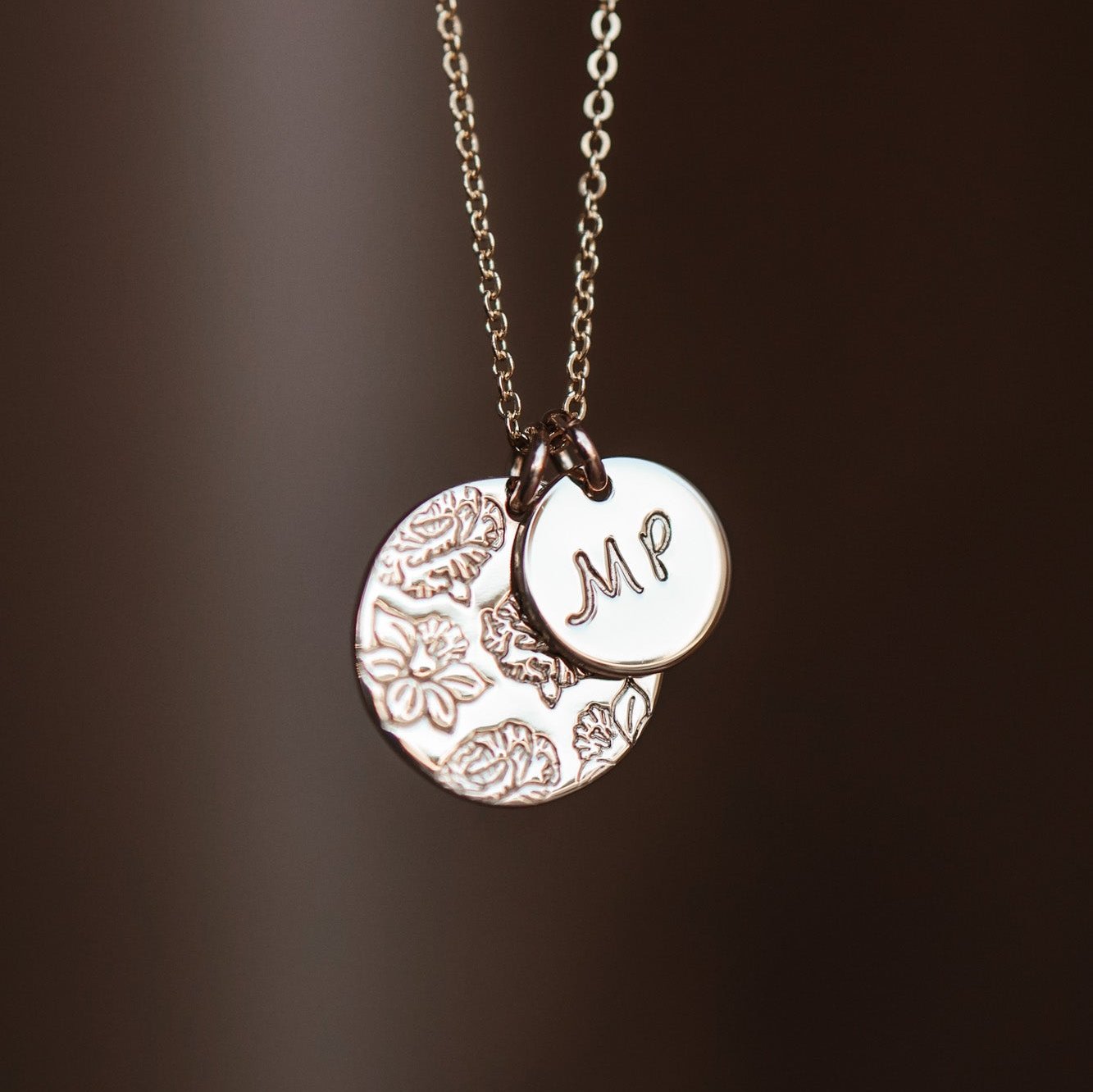 Personalised jewellery - KBN Jewellery - handmade jewellery – Personalised Jewellery gifts – Dainty jewellery- Dainty necklace – flower stamped necklace – family flowers – kids birth flowers – birth flower necklace – personalised flower stamped necklace – initial necklace