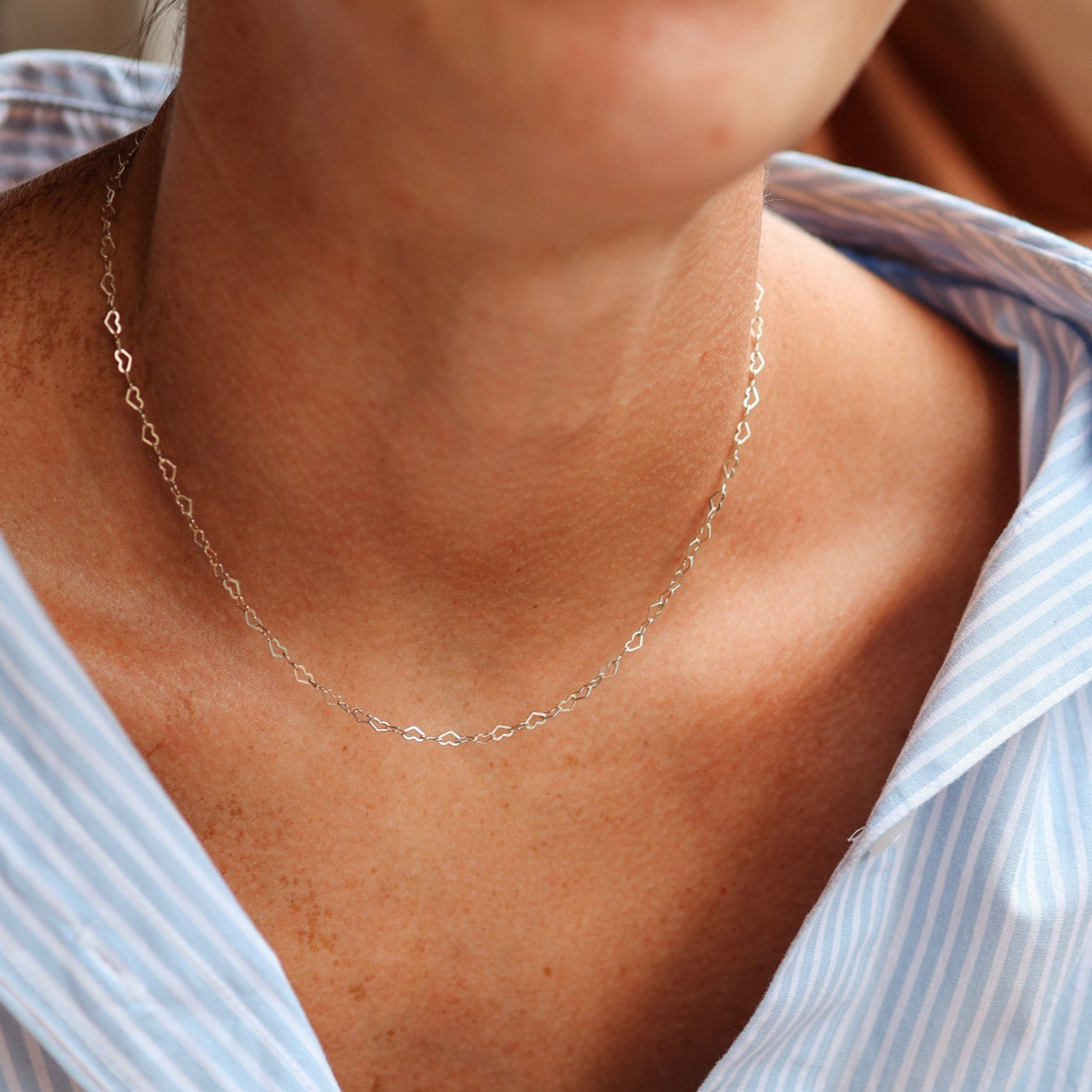 Personalised jewellery - KBN Jewellery - handmade jewellery – Personalised Jewellery gifts – Dainty jewellery – layering necklace – linked chain – unique chain – layering – Australia made – KBN Jewellery – Most popular necklace – trendy necklace – heart link chain – small heart chain 