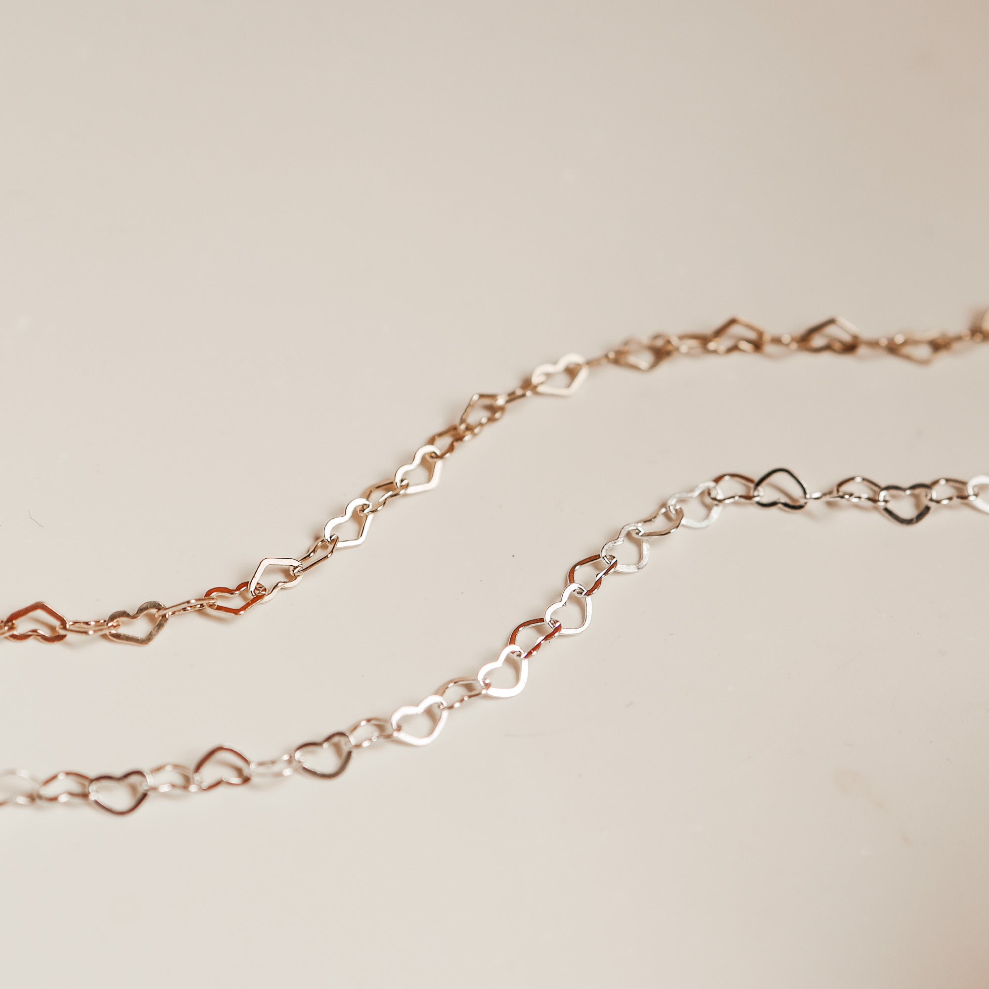 Personalised jewellery - KBN Jewellery - handmade jewellery – Personalised Jewellery gifts – Dainty jewellery – layering necklace – linked chain – unique chain – layering – Australia made – KBN Jewellery – Most popular necklace – trendy necklace – heart link chain – small heart chain 