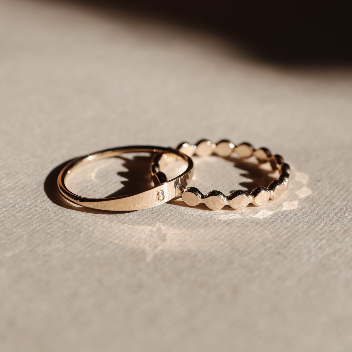 Personalised jewellery - KBN Jewellery - handmade jewellery - dainty ring – initial ring – signet ring – classic signet ring – symbol ring – heart ring – butter fly ring – moon ring – flat ring 