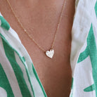 Gold Heart Shaped Necklace With Initials On Neck - KBN Jewellery