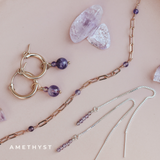 Eleni • Gemstone Adorned Thread Through Earrings