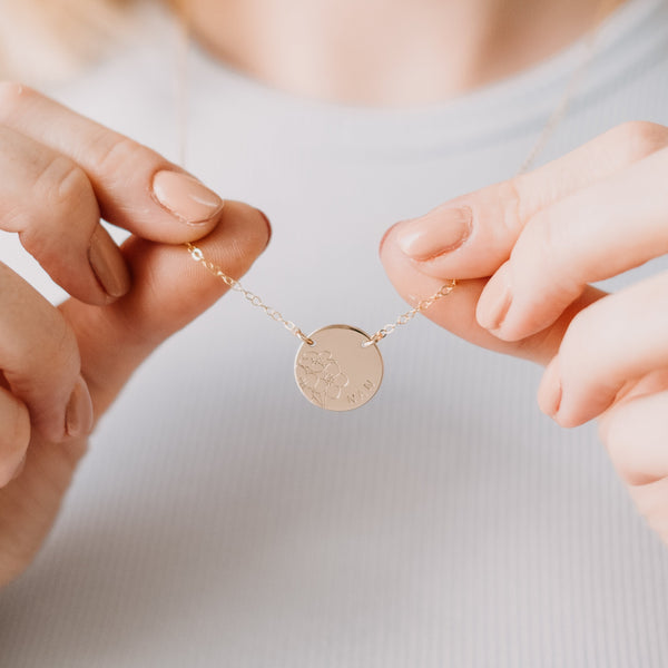 Forget Me Not • Large Pendant Double Hole Necklace