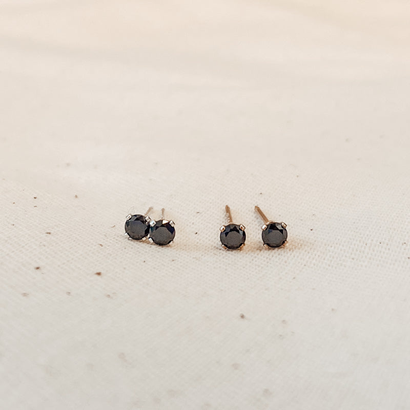 Personalised jewellery - KBN Jewellery - handmade jewellery – Personalised Jewellery gifts – Dainty jewellery – stone earring – stacking earring – midnight glimmer earrings – black studs – black glimmer studs – black stone studs 