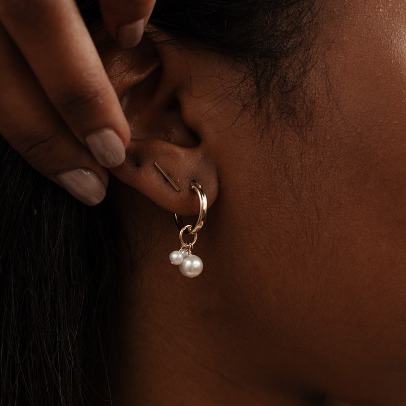 Personalised jewellery – handmade jewellery – KBN jewellery – dainty hoops – pearl earrings – pearl hoop earrings – stacked pearl earrings – pearl cluster earrings – unique pearl earrings – freshwater pearl earrings 